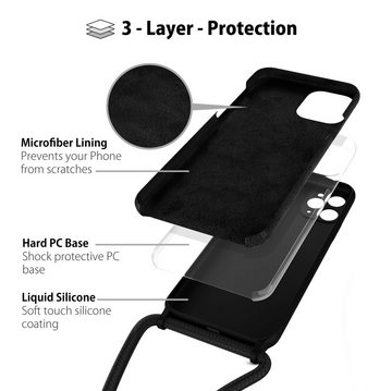 MyGadget Handyhülle Handykette für Apple iPhone 11, Gummierte 3 Layer Struktur Schutzhülle mit Soft Inlay & Hardcase Cover