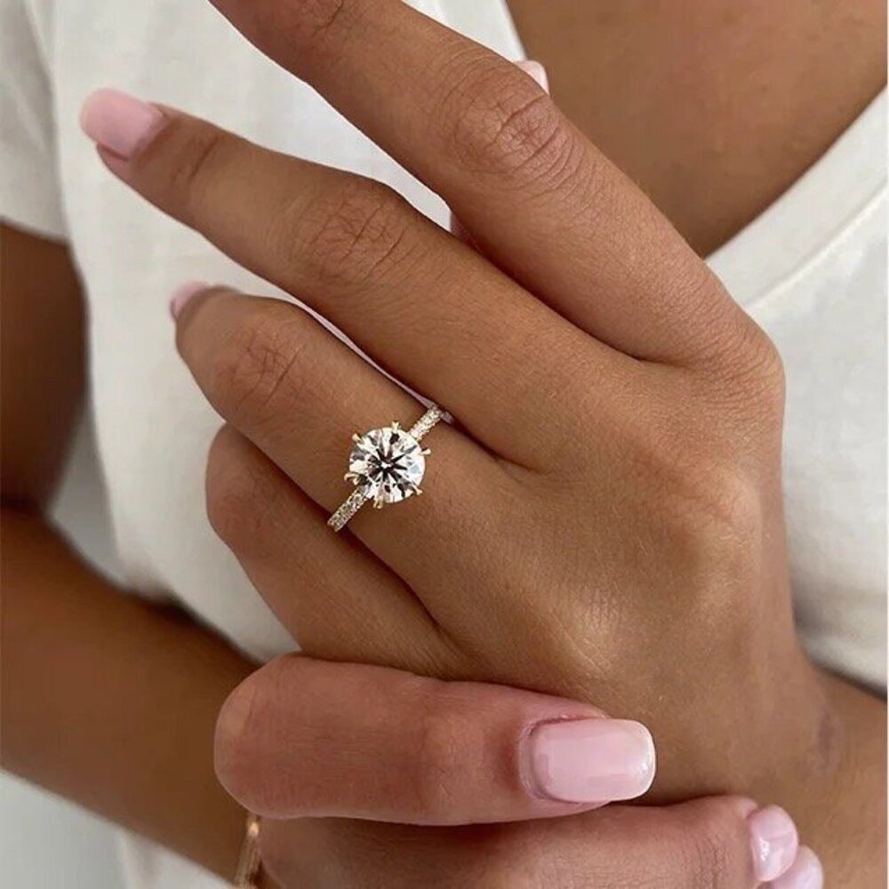 ROUGEMONT Fingerring Funkelnder Moissanit Verlobungsring Ehering 925 Silber günstig online kaufen