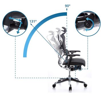 hjh OFFICE Drehstuhl High End Bürostuhl ERGOHUMAN PLUS Netzstoff (1 St), Schreibtischstuhl ergonomisch
