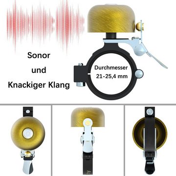 Coonoor Fahrradklingel Mountainbike Fahrrad Klingel Retro Laut Fahrradglocke, Fahrradklingel Rennrad aus Aluminiumlegierung und Messing Glocke