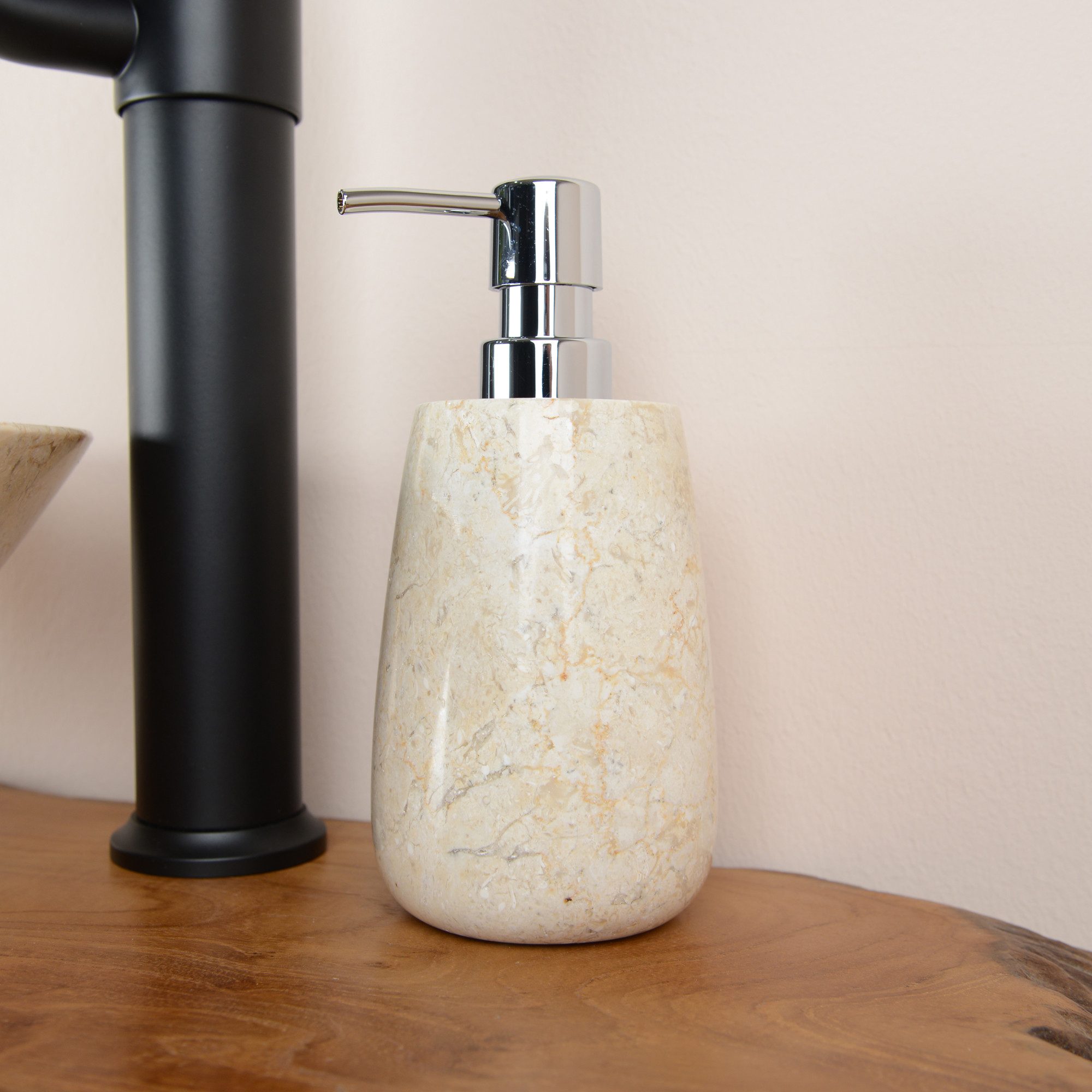 wohnfreuden Seifenspender Marmor Seifenspender Cara creme, 30831