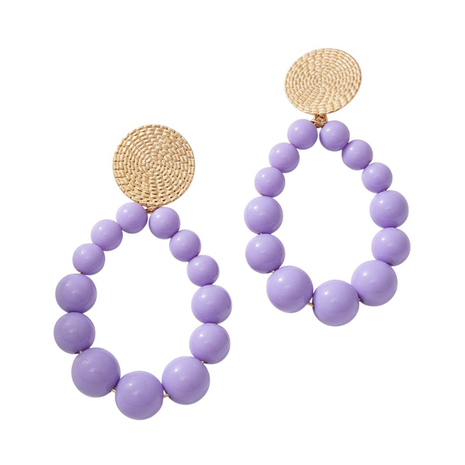 KARMA Perlenohrringe XL Damen Ohrringe vers. Farben bunt 7 cm (Statement-Ohrschmuck Acrylperlen, 2-tlg., Sommer Accessoire), Acryl modern Damenohrringe groß