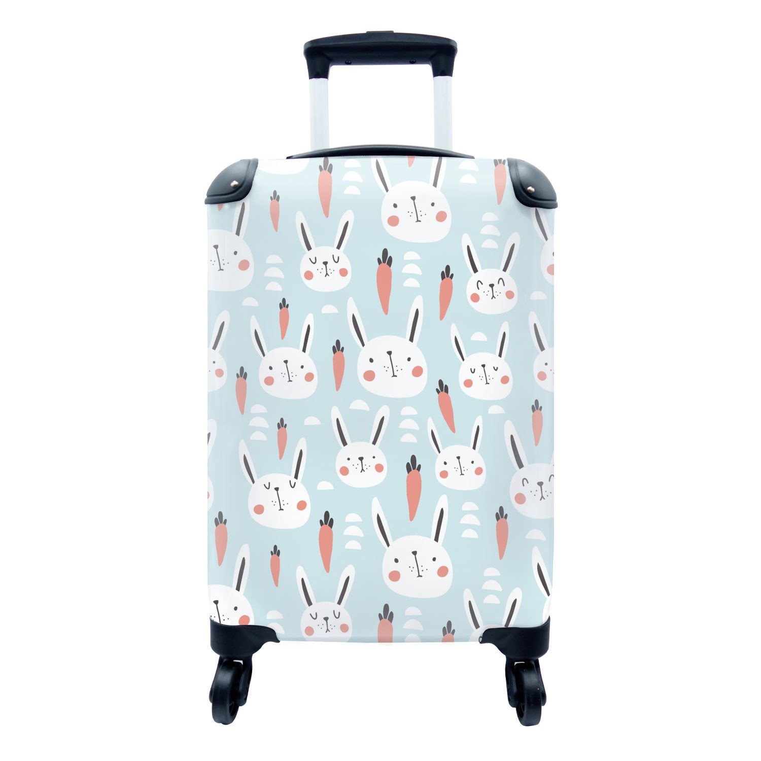 mit für Reisetasche Tiere Kaninchen Handgepäckkoffer Reisekoffer MuchoWow Trolley, Rollen, Kind, Ferien, rollen, - - Handgepäck 4