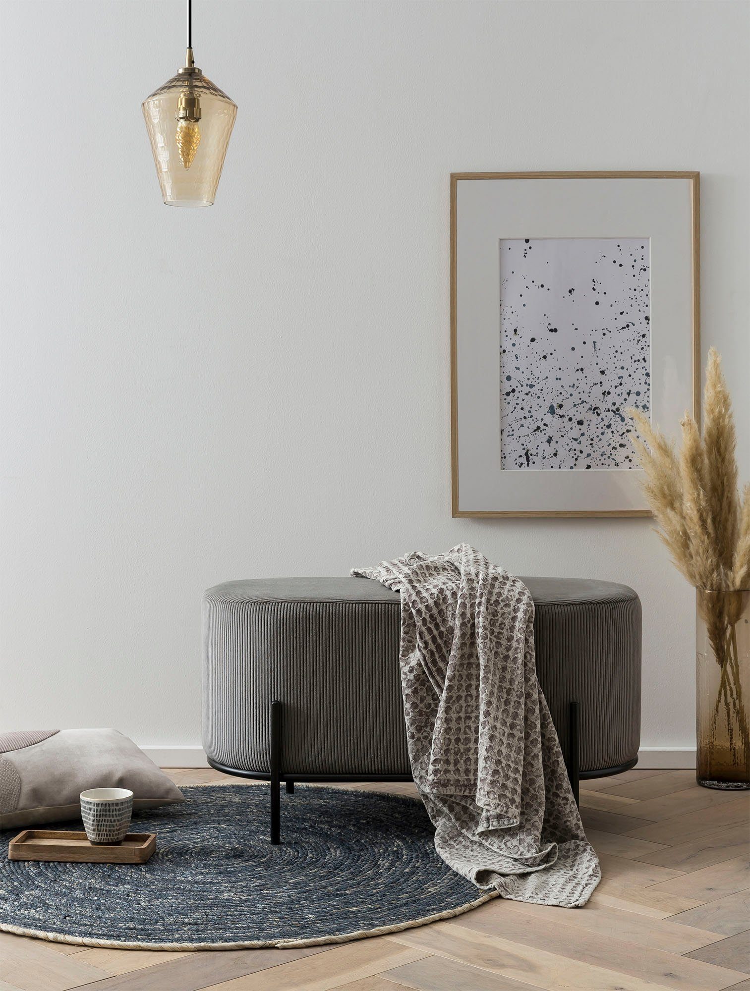 SalesFever Polsterhocker, mit Design-Gestell aus schwarzem günstig online kaufen