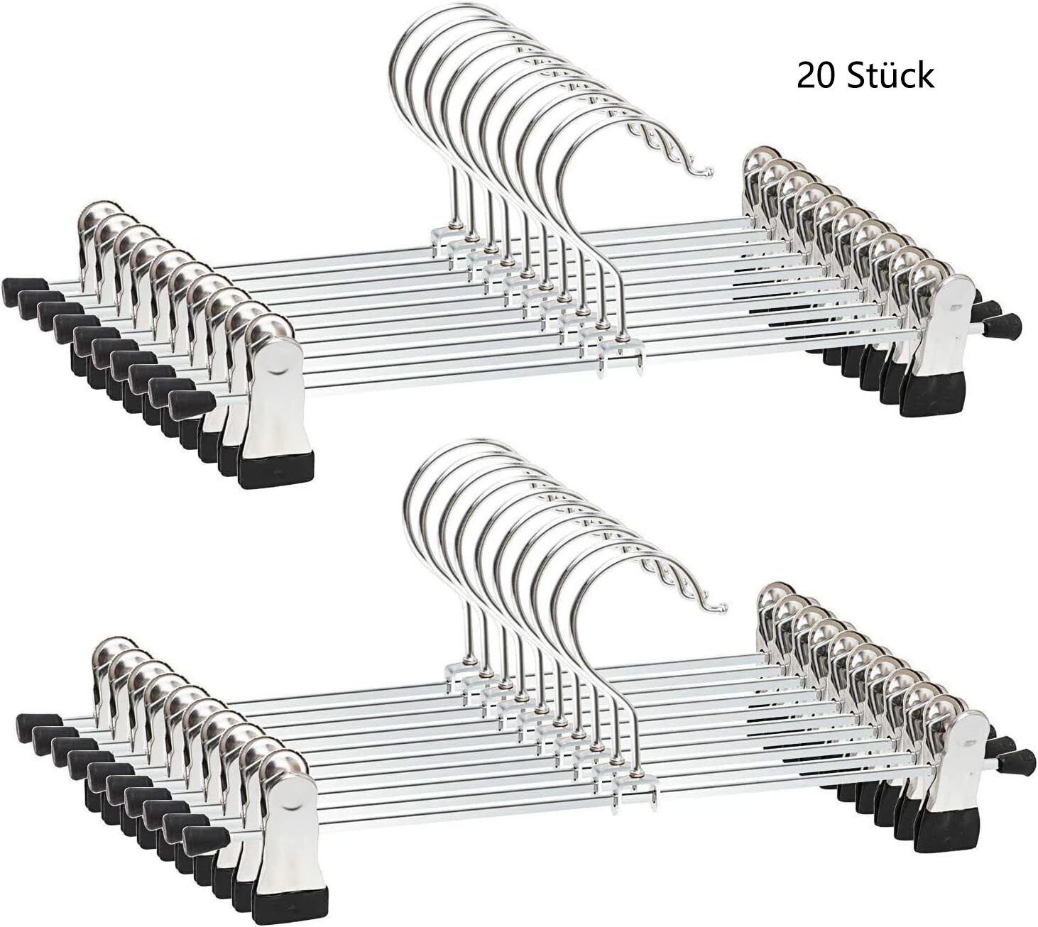 Refined Living Kleiderbügel 20 xHosenbügel Klammerbügel Kleiderbügel Metall günstig online kaufen