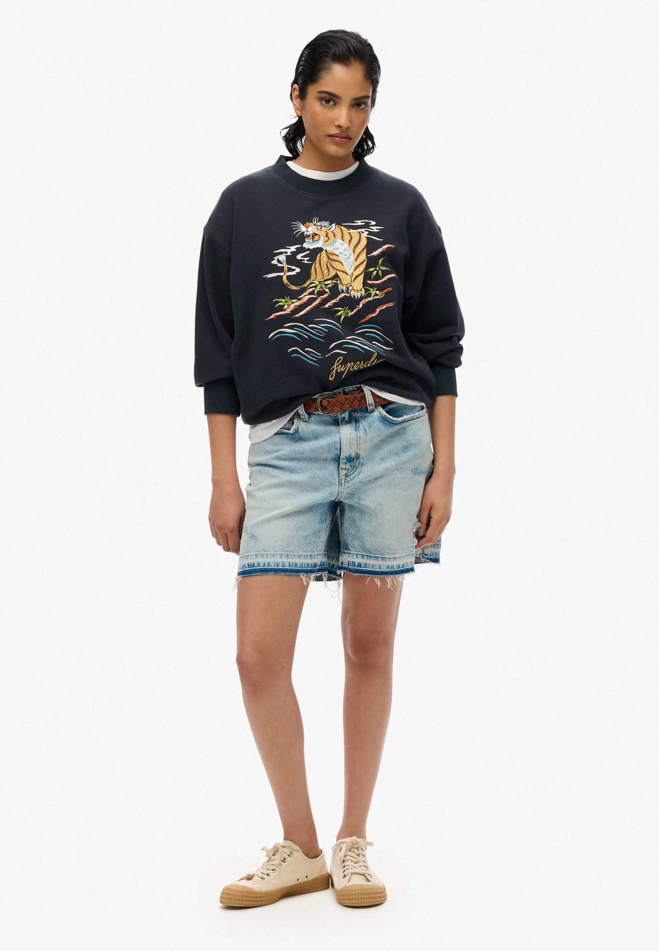 Superdry Sweatshirt SUIKA EMBROIDERED LOOSE CREW