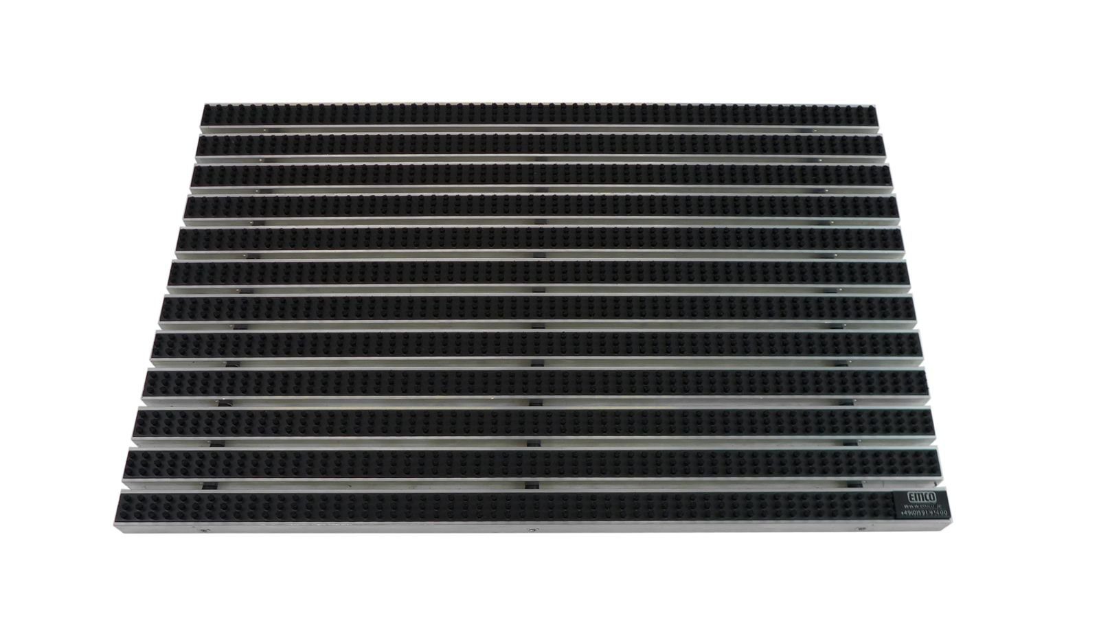 Emco Fußmatte Eingangsmatte DIPLOMAT, Bürsten Schwarz, rechteckig, Höhe: 22 mm, Größe: 750x500 mm, für Innen- und Außenbereich
