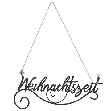 CEPEWA Fensterdekoration Türschild Schriftzug ´Weihnachtszeit´ 26x11,5cm Eisen Weichnachtdeko