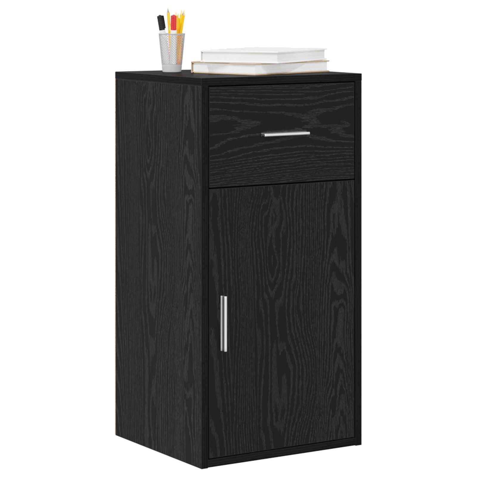 vidaXL Sideboard Schwarzer Eichenlagerschrank Schwarze Eiche günstig online kaufen