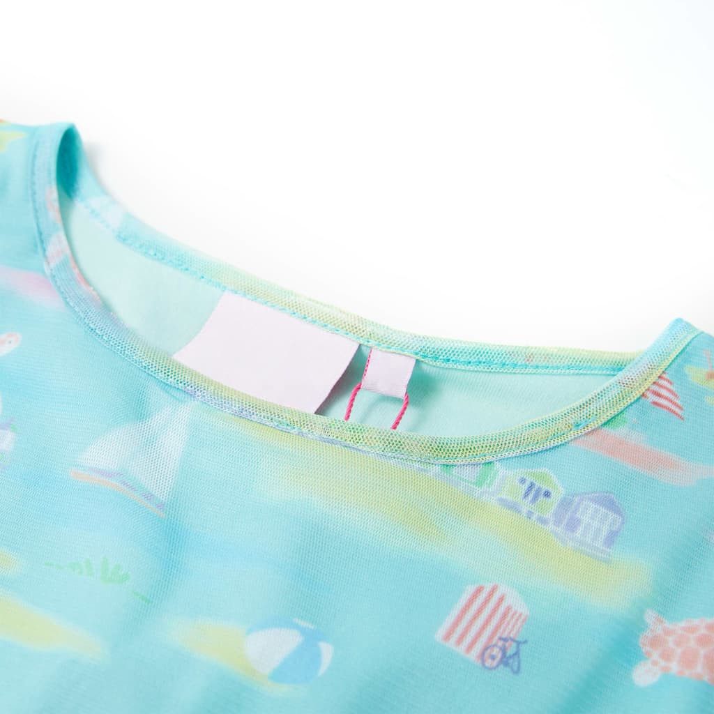 vidaXL Druckkleid Kinderkleid Hellblau 140