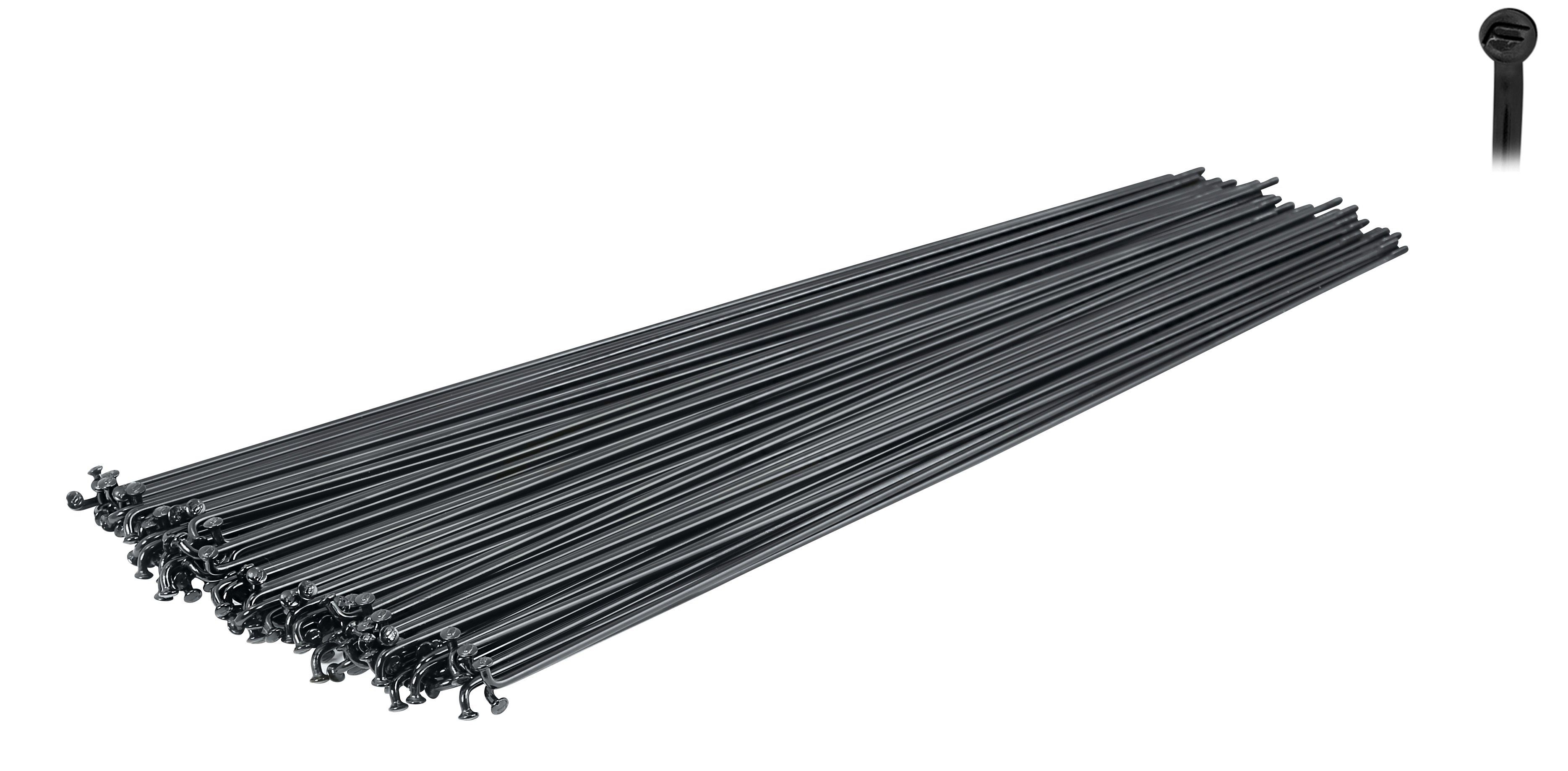 FORCE Fahrrad-Laufrad Force Speichen 2mm Schwarz Stahl galvanisiert ohne Nippel Preis für 2