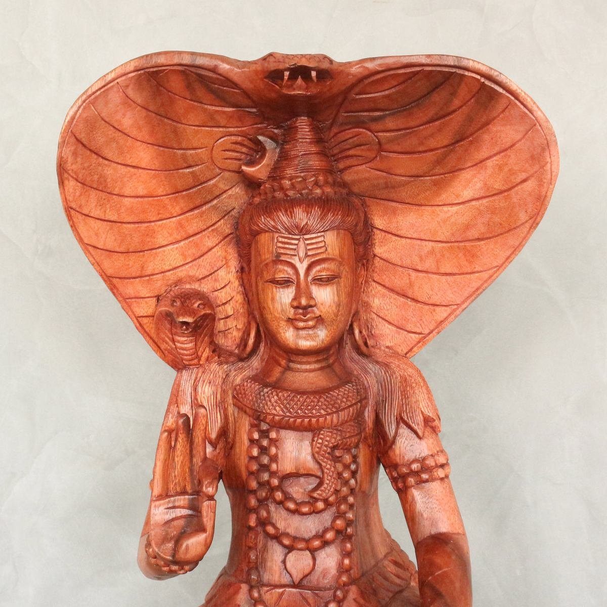im in traditionelle Holzfigur 50 (1 Herstellung St), Ursprungsland Shiva Oriental Dekofigur cm Sitzende Handarbeit Galerie
