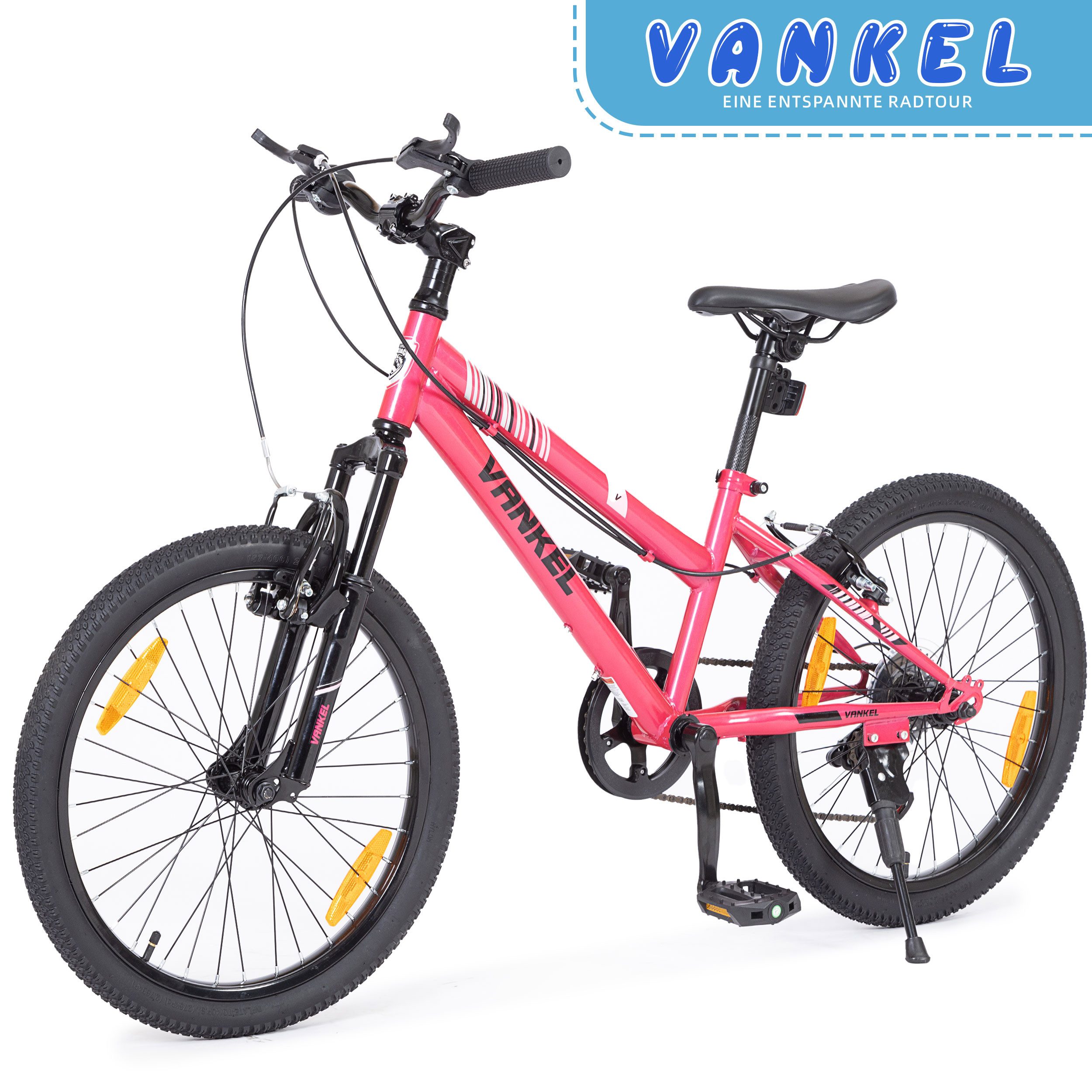 ROMICO Kinderfahrrad 20 Zoll MTB Kinderrad mit 6-Gang, Federgabel & V-Brakes, 6 Gang, Kettenschaltung, Drehgriffschaltung, Reflektoren, verstellbarer Sattel, ab 6 Jahren