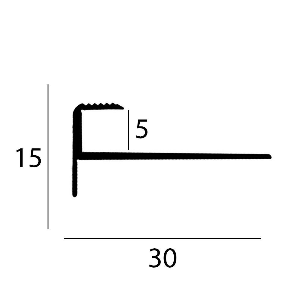 PROVISTON Treppenkantenprofil Aluminium, 15 x 30 x 1000 mm, Winkelprofil günstig online kaufen