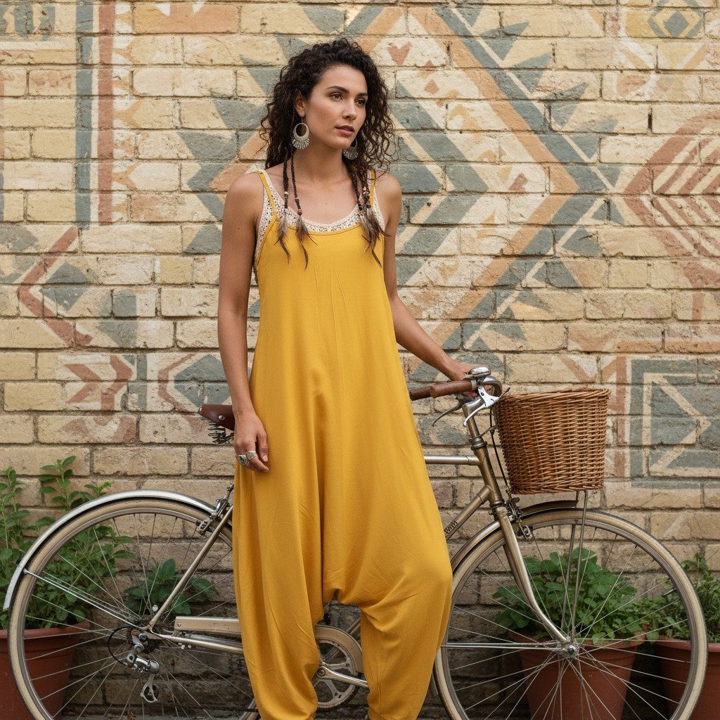 Guru-Shop Relaxhose Boho Jumpsuit, Baumwoll Sommer Pluderhose,.. alternativ günstig online kaufen