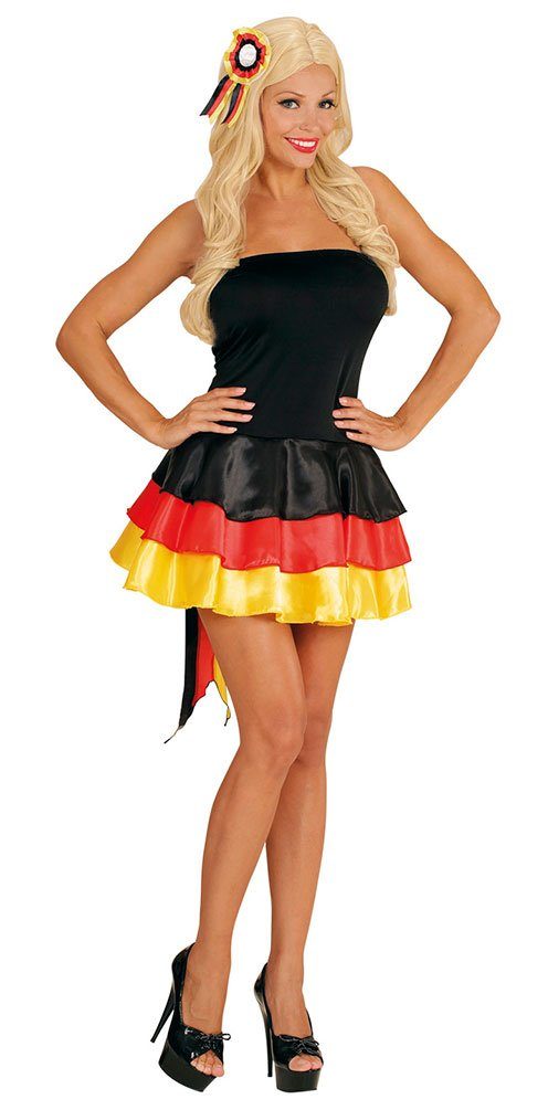 Karneval-Klamotten Kostüm Deutschland schwarz rot gold Damenkostüm,  Weltmeisterschaft WM EM Fan Artikel Fußball Party
