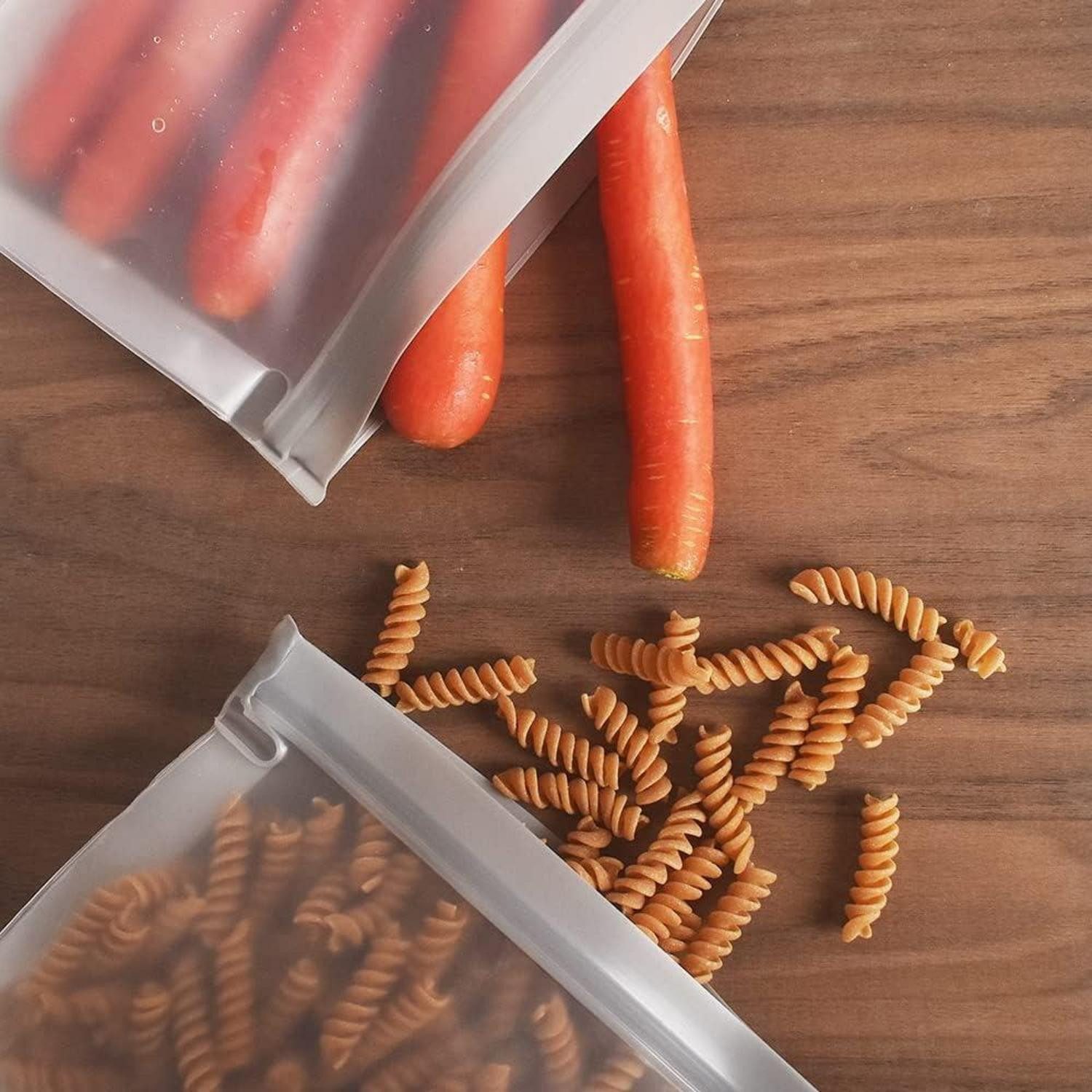 LuxusKollektion Küchenorganizer-Set Wiederverwendbare Aufbewahrungsbeutel Stehbeutel 4 große 4 mittlere