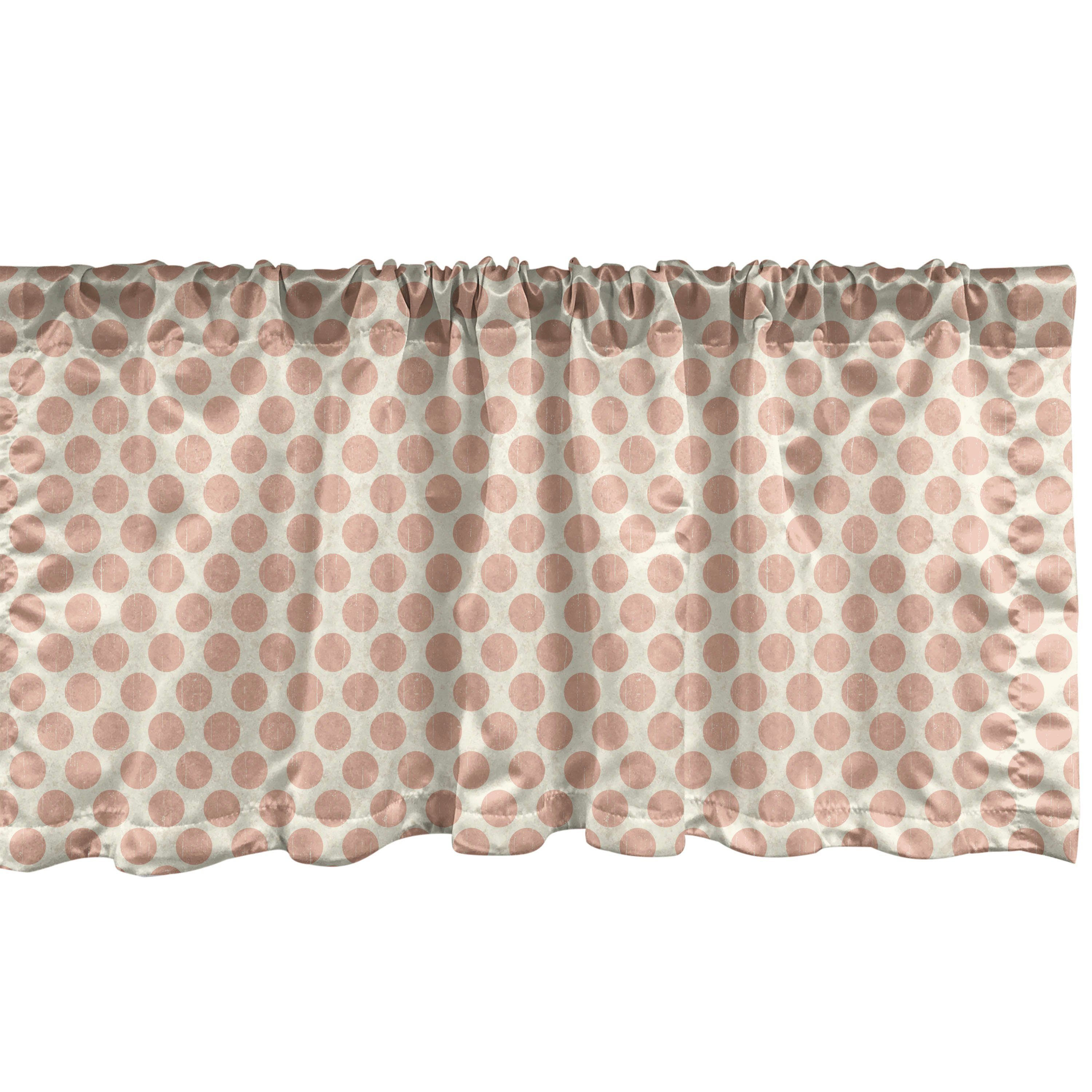 Scheibengardine Vorhang Volant für Küche Schlafzimmer Dekor mit Stangentasche, Abakuhaus, Microfaser, Nicht-gerade weiss Grunge Tupfen-Muster