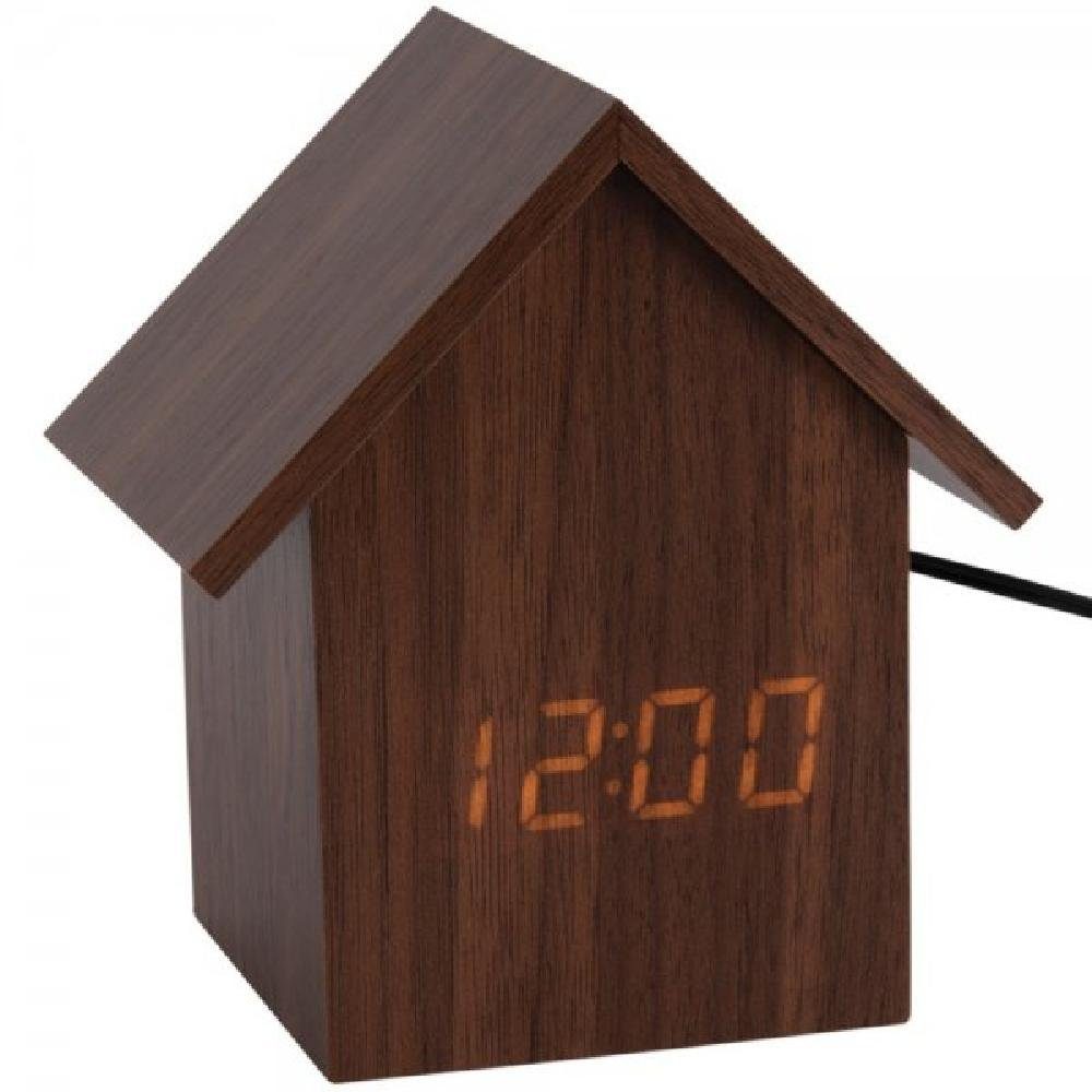 Karlsson Uhr Wecker House LED Dark Wood Veneer