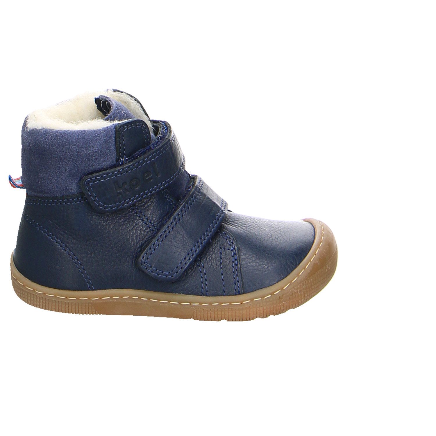 Koel Bot Desp Velcro Leder Barfuß Junge Winter blau Barfußschuh