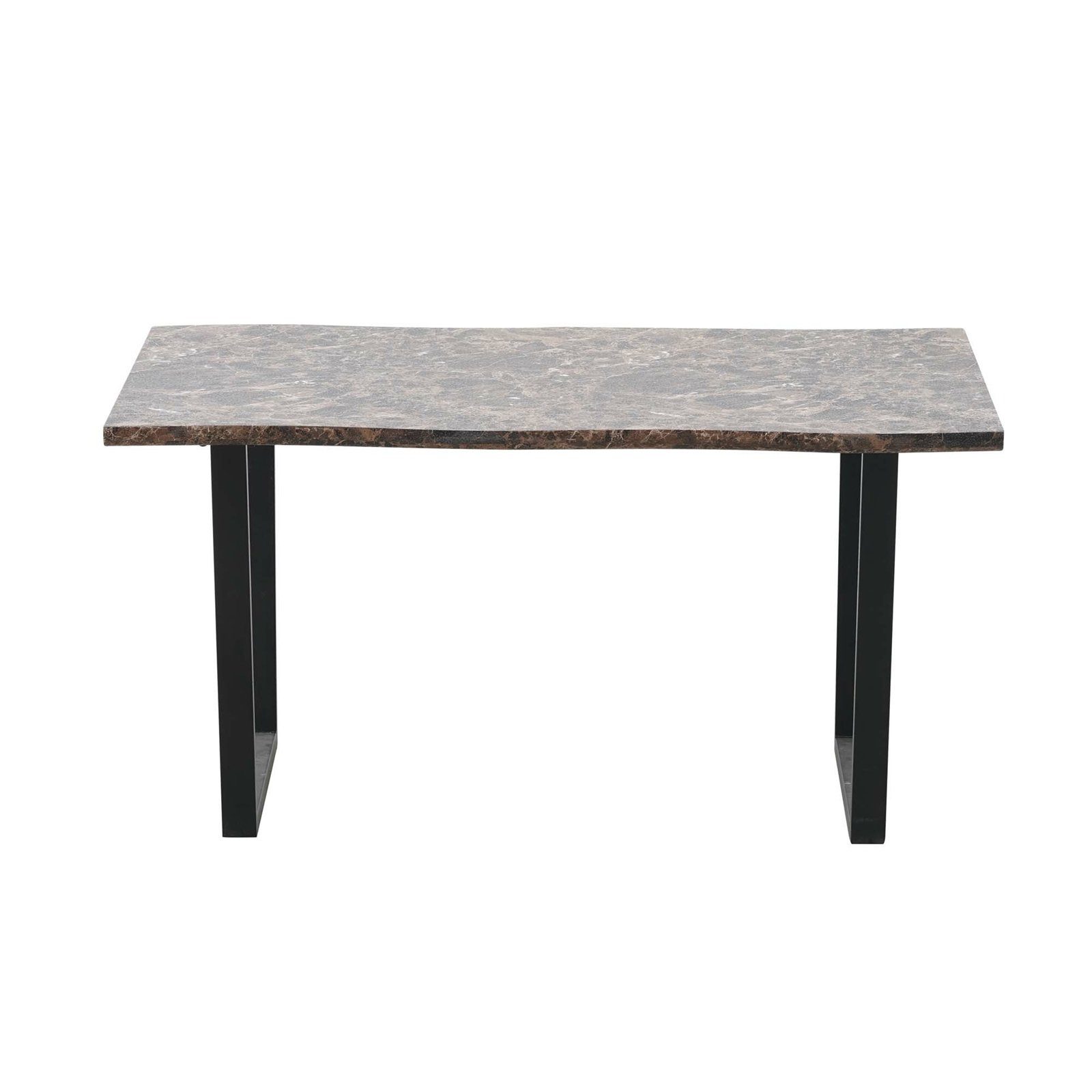 HTI-Line Esstisch Tisch Detroit marmor dunkel Detroit, Esstisch Schreibtisch Bürotisch U-Gestell Metallgestell