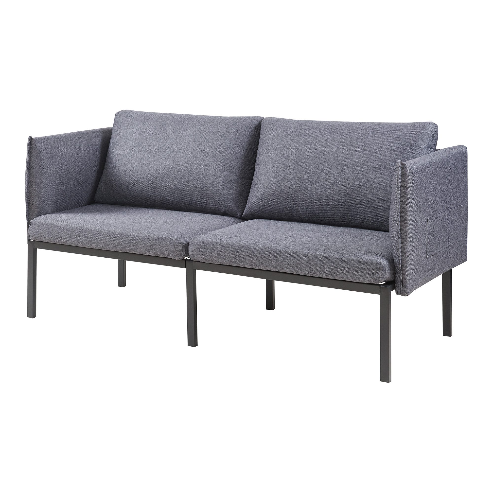 en.casa Sofa, 2-Sitzer »Kamar« gepolstert 69x158x63 cm Dunkelgrau günstig online kaufen