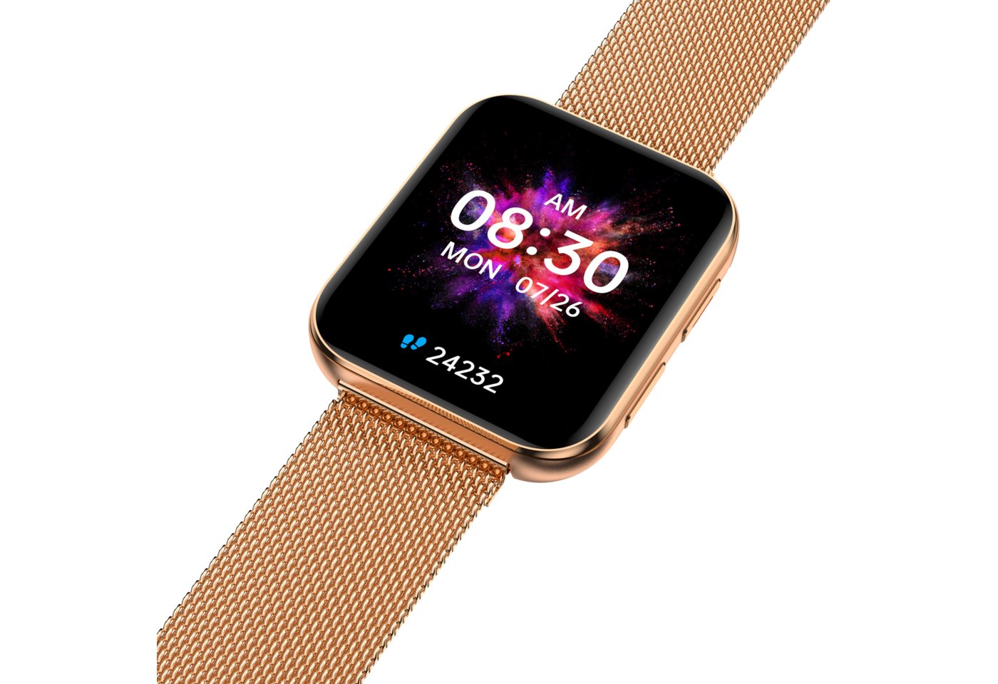 GARETT Smartwatch Amoled HD Display 1,78" Anruf & SMS IP68 Wasserdicht Smartwatch goldfarben