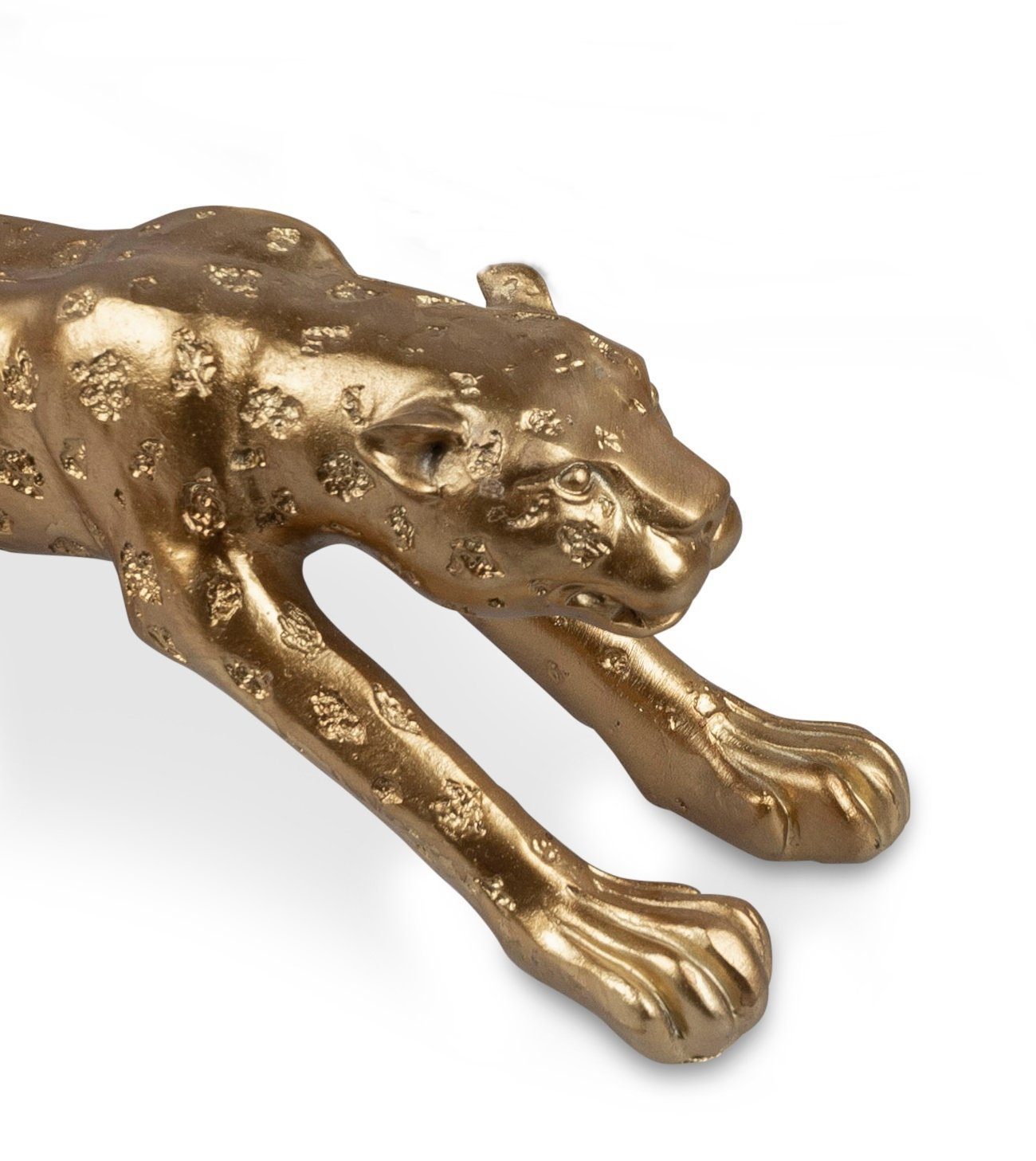 dekojohnson Dekofigur antike 34cm Leoparden-Skulptur Dekofigur goldene