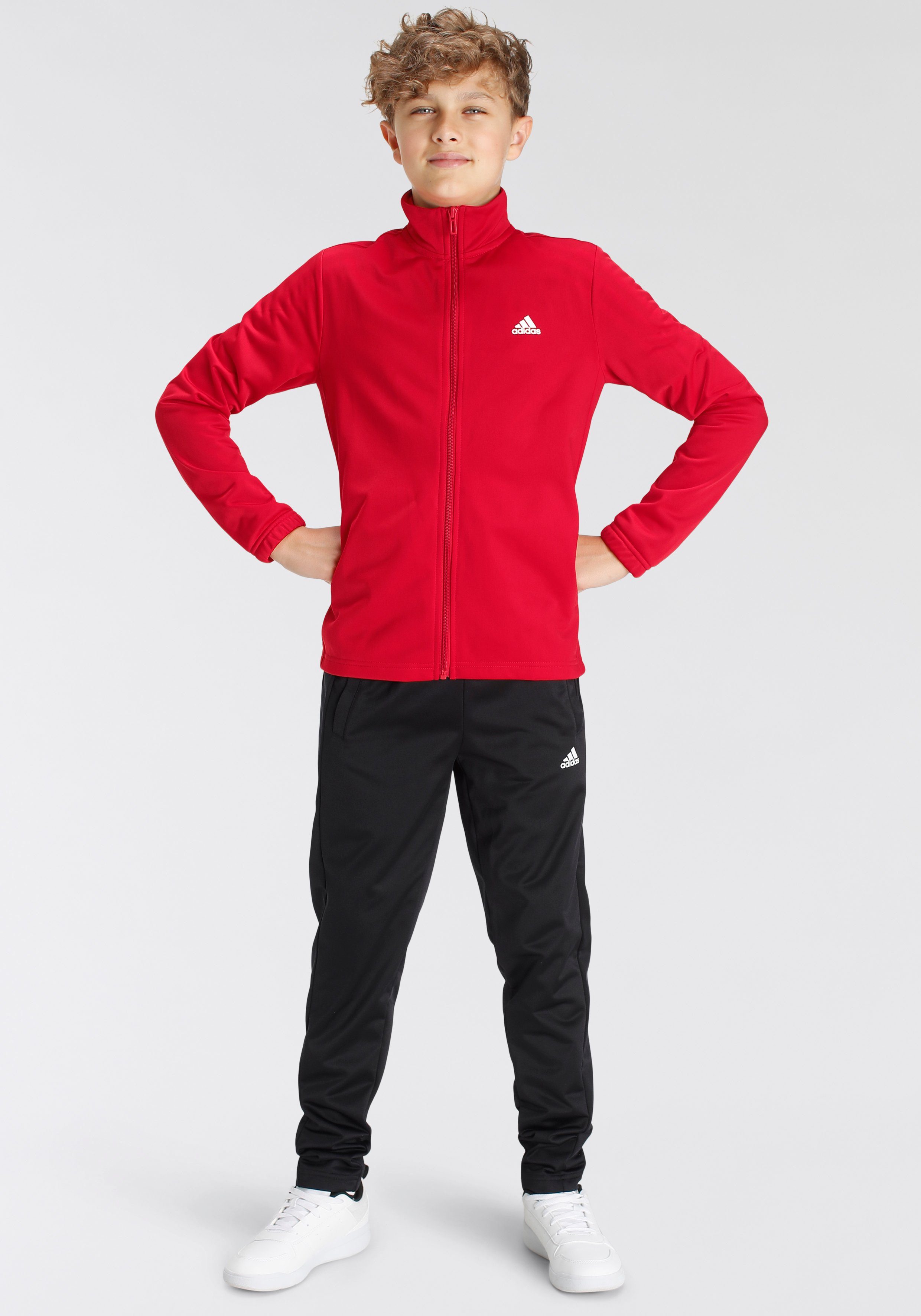 【Auffüllen】 adidas Sportswear Trainingsanzug Better ESSENTIALS / Scarlet White BIG LOGO (2-tlg) / Scarlet Better