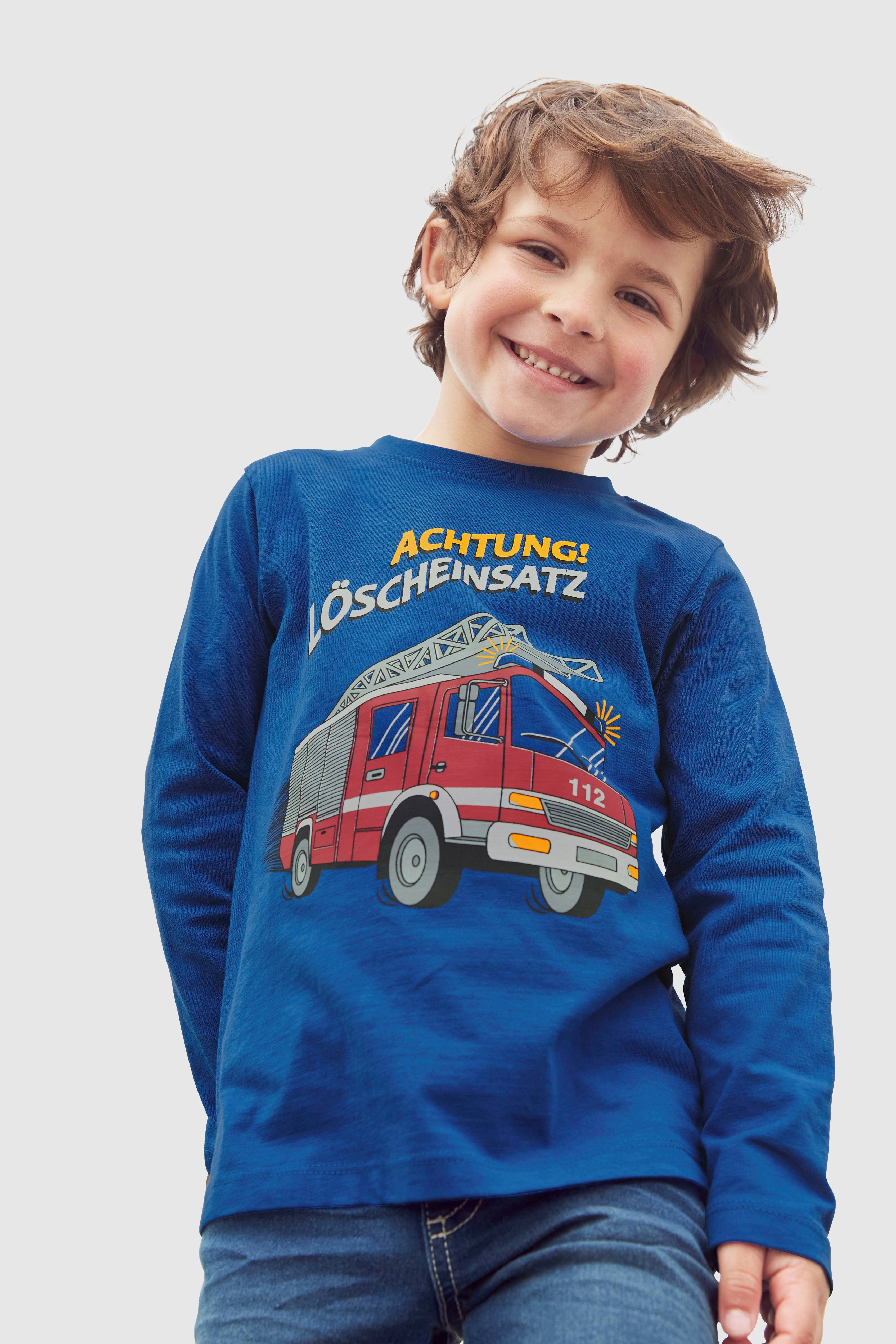 KIDSWORLD Langarmshirt ACHTUNG LÖSCHEINSATZ, Feuerwehr