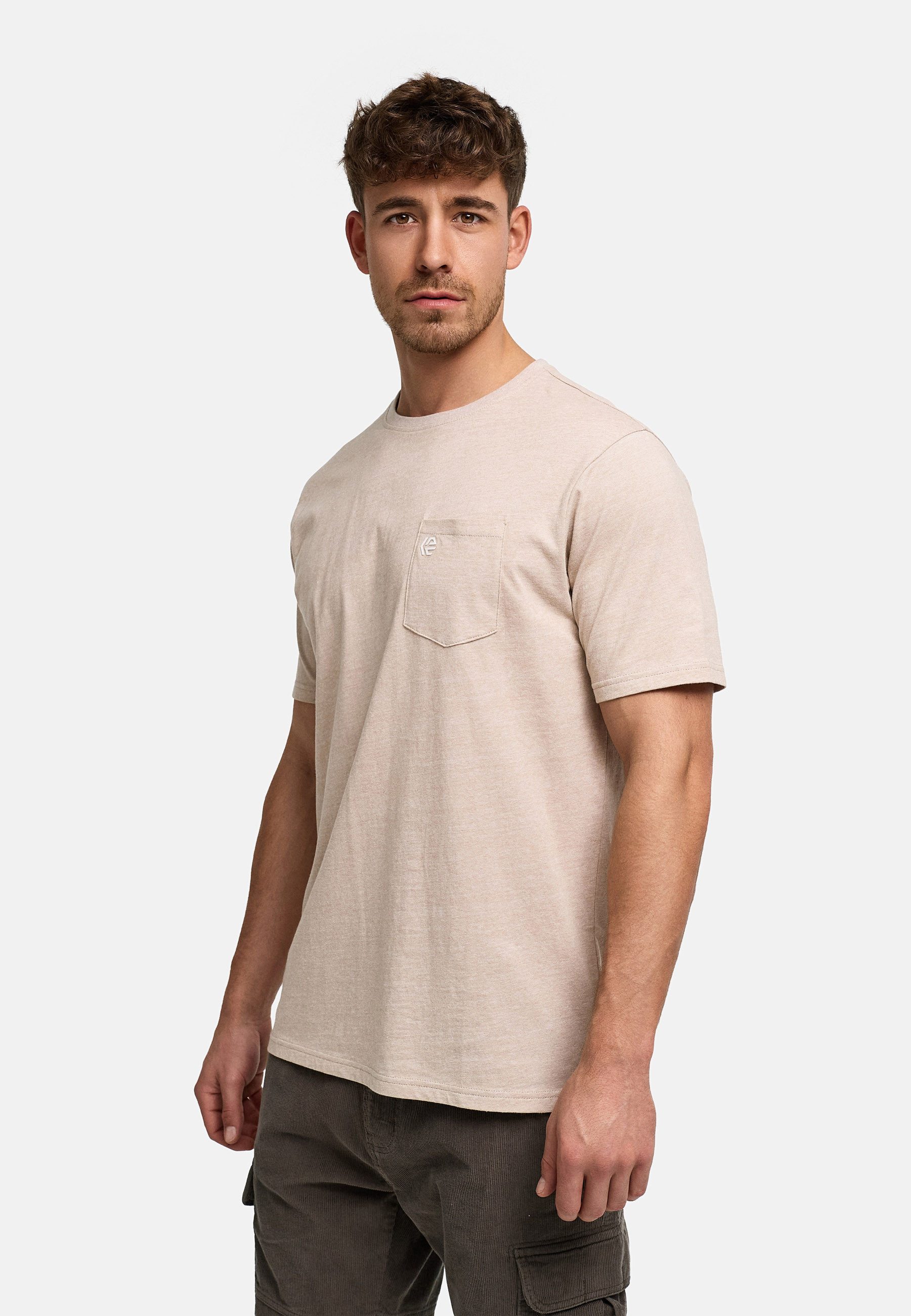 INDICODE T-Shirt Herren INStrib Baumwollshirt mit Brusttasche und Logo-Detail – Bild 3 von 5