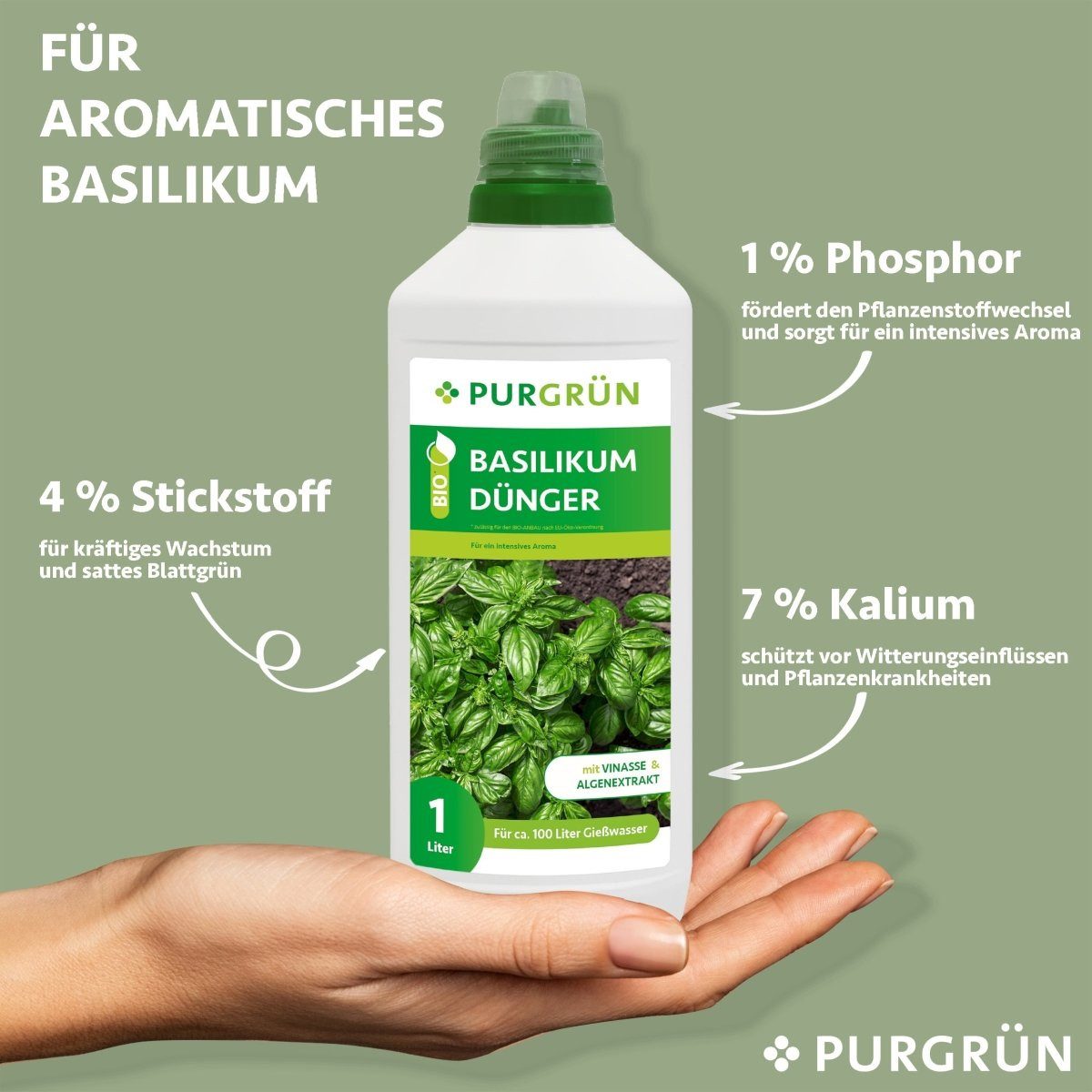 Purgrün Kräuterdünger Purgrün Bio Basilikum Dünger, günstig online kaufen