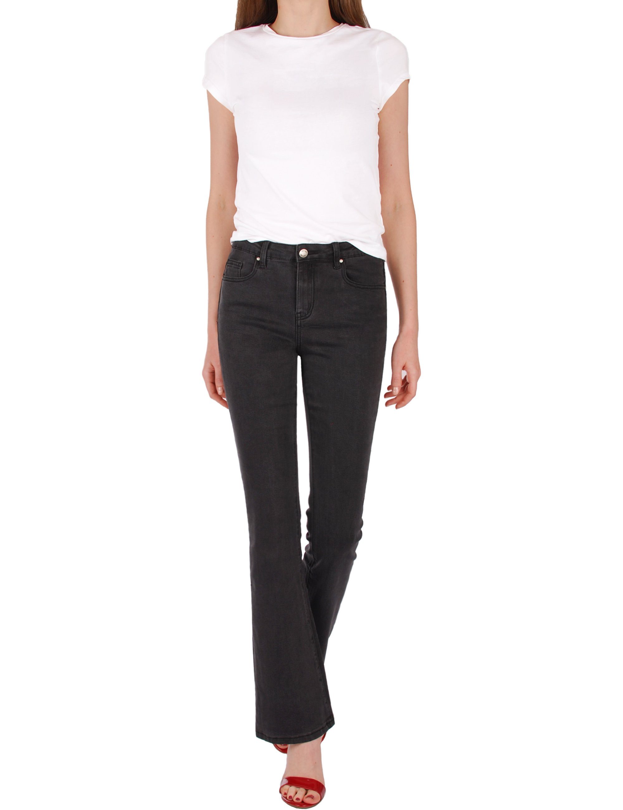 5-Pocket Style, Schwarz Fraternel Stretch, Normal Bootcut-Jeans Waist