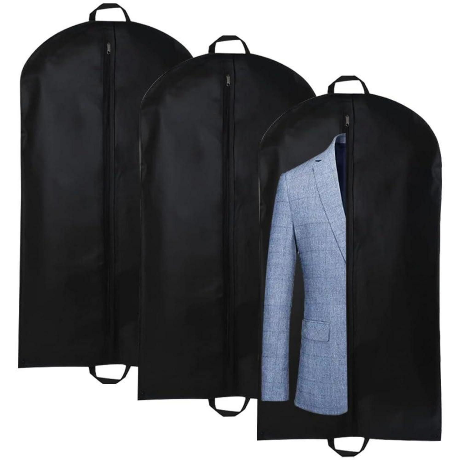 LuxusKollektion Kleiderschutzhülle 3x Kleidersack Anzugtasche Schwarz (3 St)