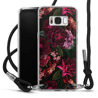 DeinDesign Handyhülle Rose Blumen Blume Dark Red and Pink Flowers, Samsung Galaxy S8 Handykette Hülle mit Band Case zum Umhängen