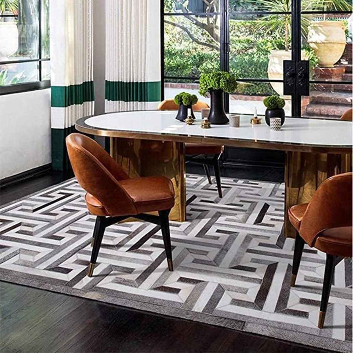 Ready Rugs Lederteppich Leder-Patchwork-Teppichkollektion