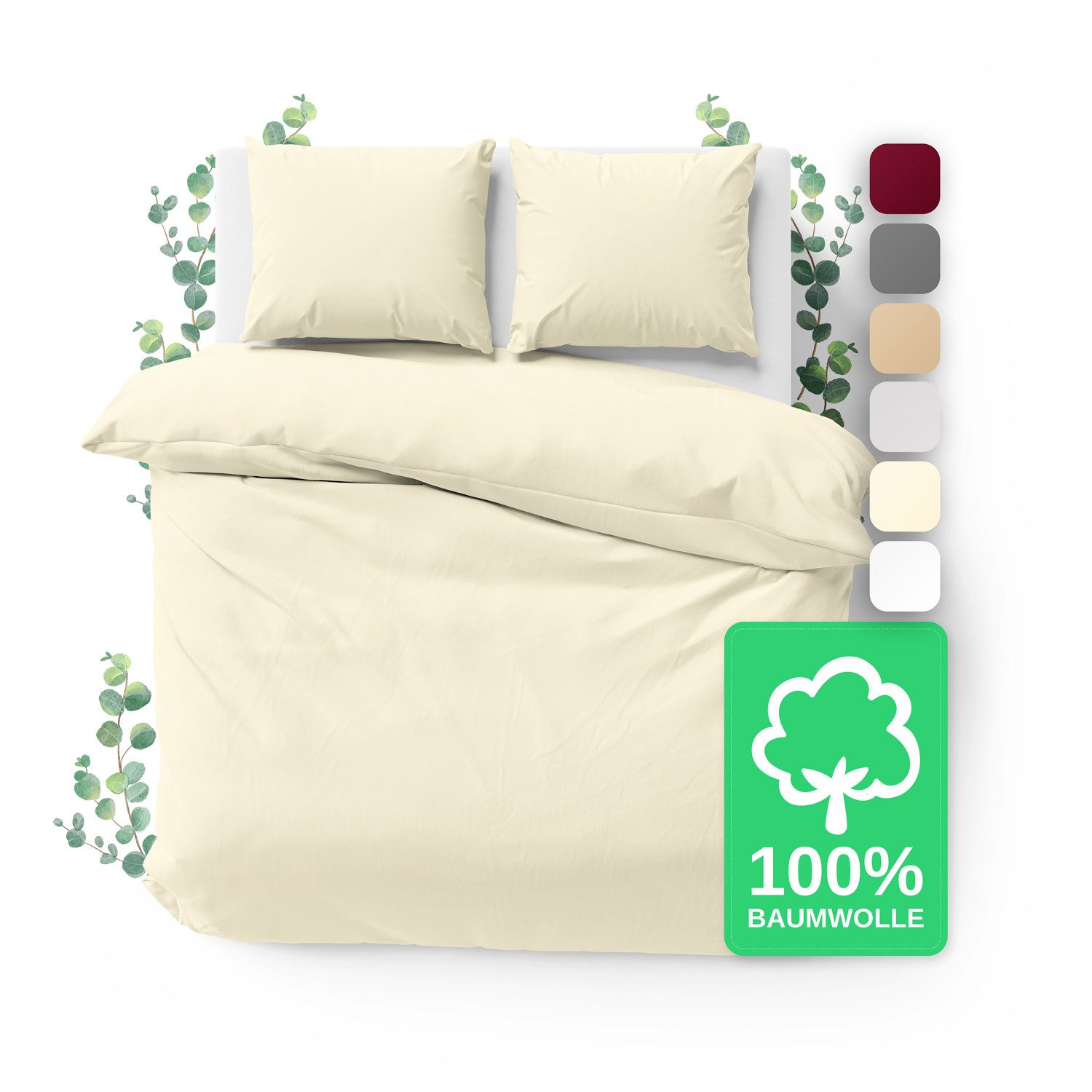 Jacobson Bettwäsche Set - 100% Baumwolle, Perkal, 3 teilig, Erhältlich in d günstig online kaufen