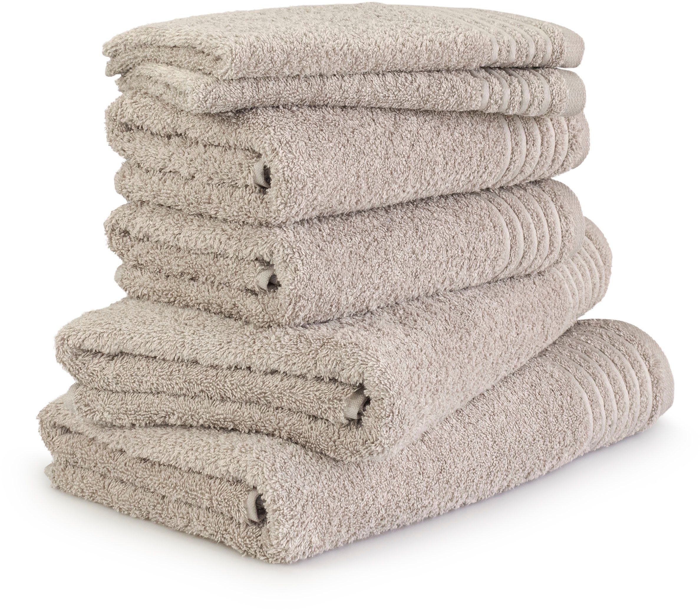 Möve Handtuch Set New Classic, Walkfrottier (Set, 6-St), 2x Gäste-, 2x Hand- und 2x Duschtücher