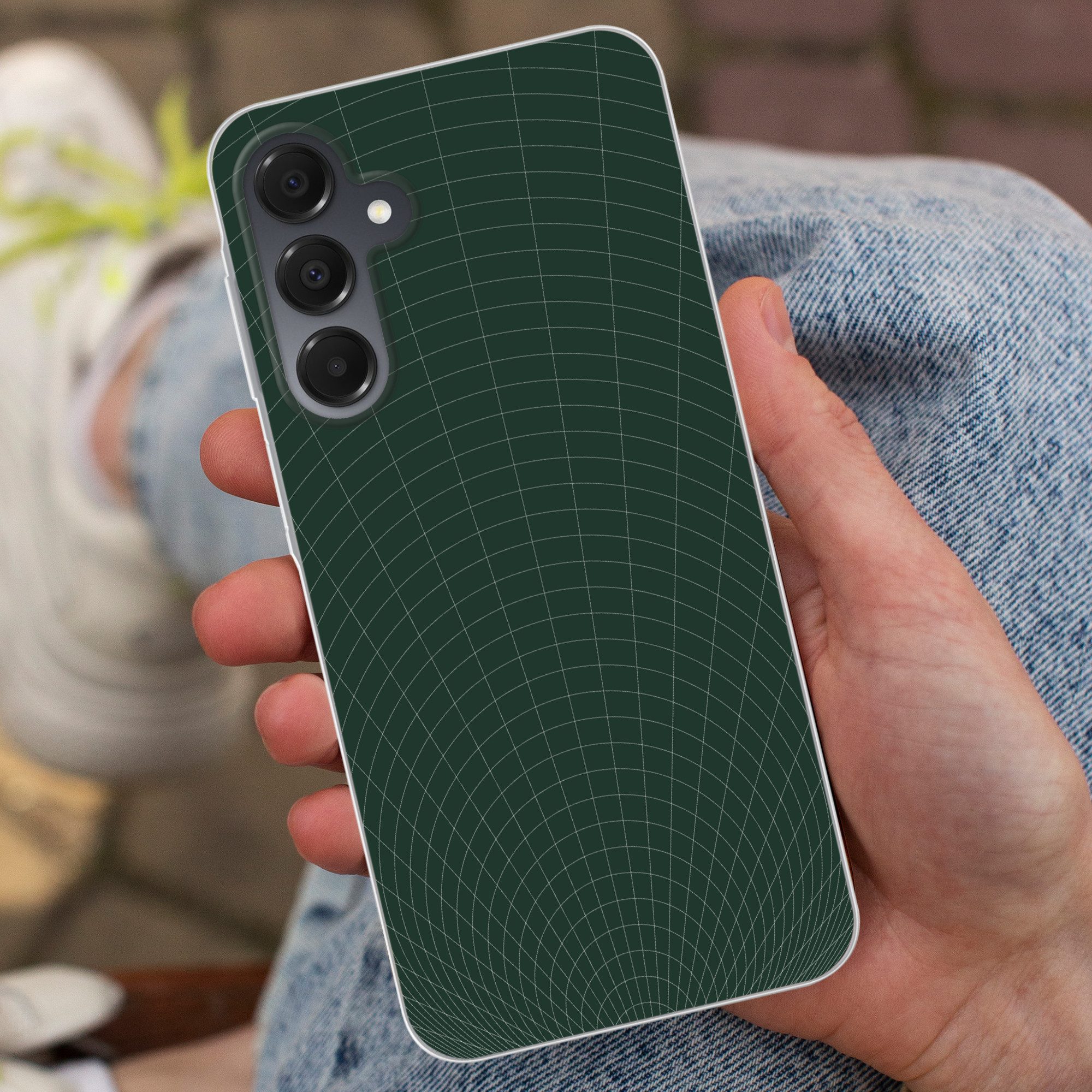 MuchoWow Handyhülle für Samsung Galaxy A16 5G Tunnellinien - Grün - Abstrakt, Phone Case, Silikon, Schutzhülle Dünn