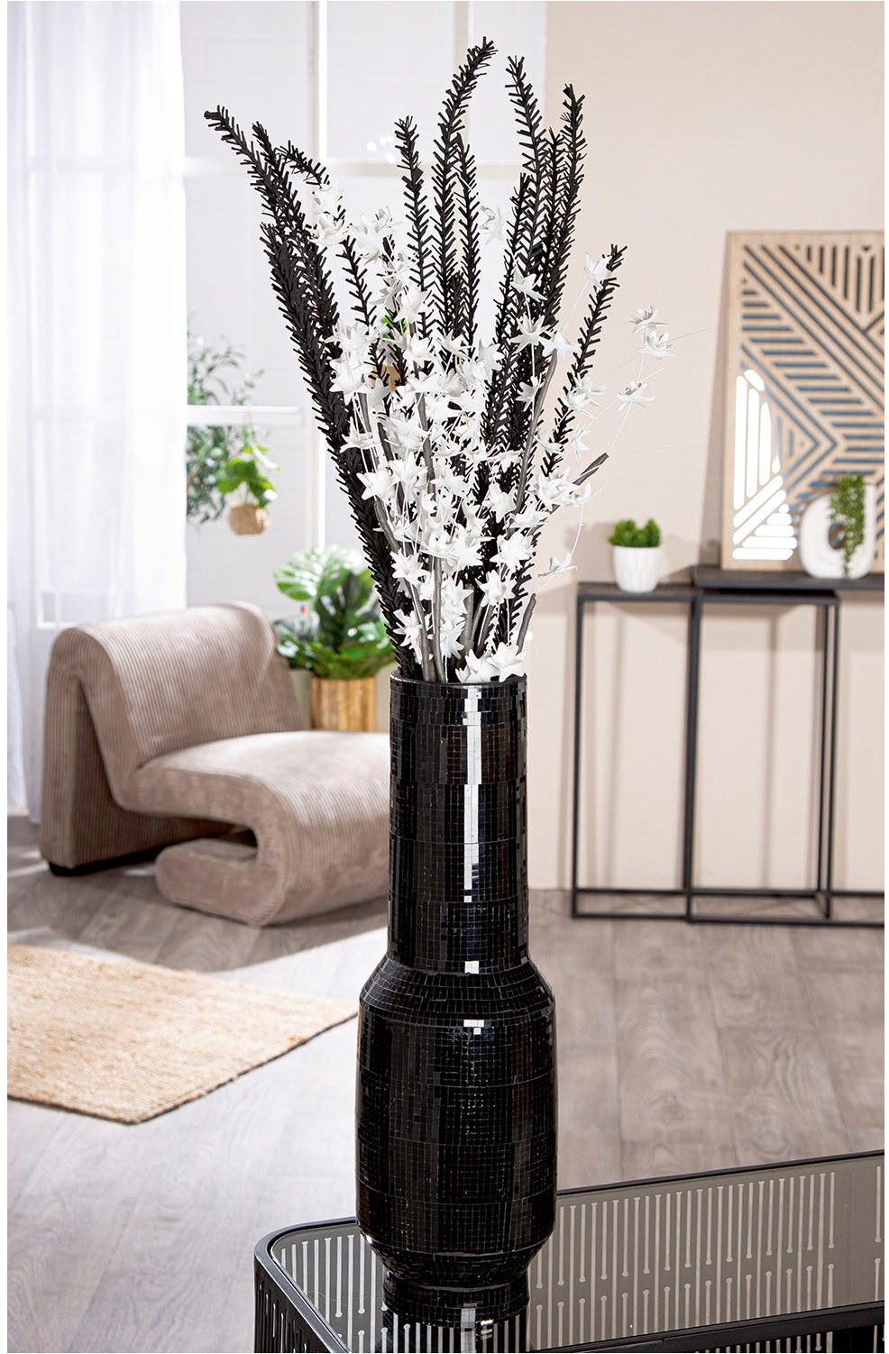 GILDE Bodenvase Bodenvase Black Disco schwarz H. 51 cm (1 St)