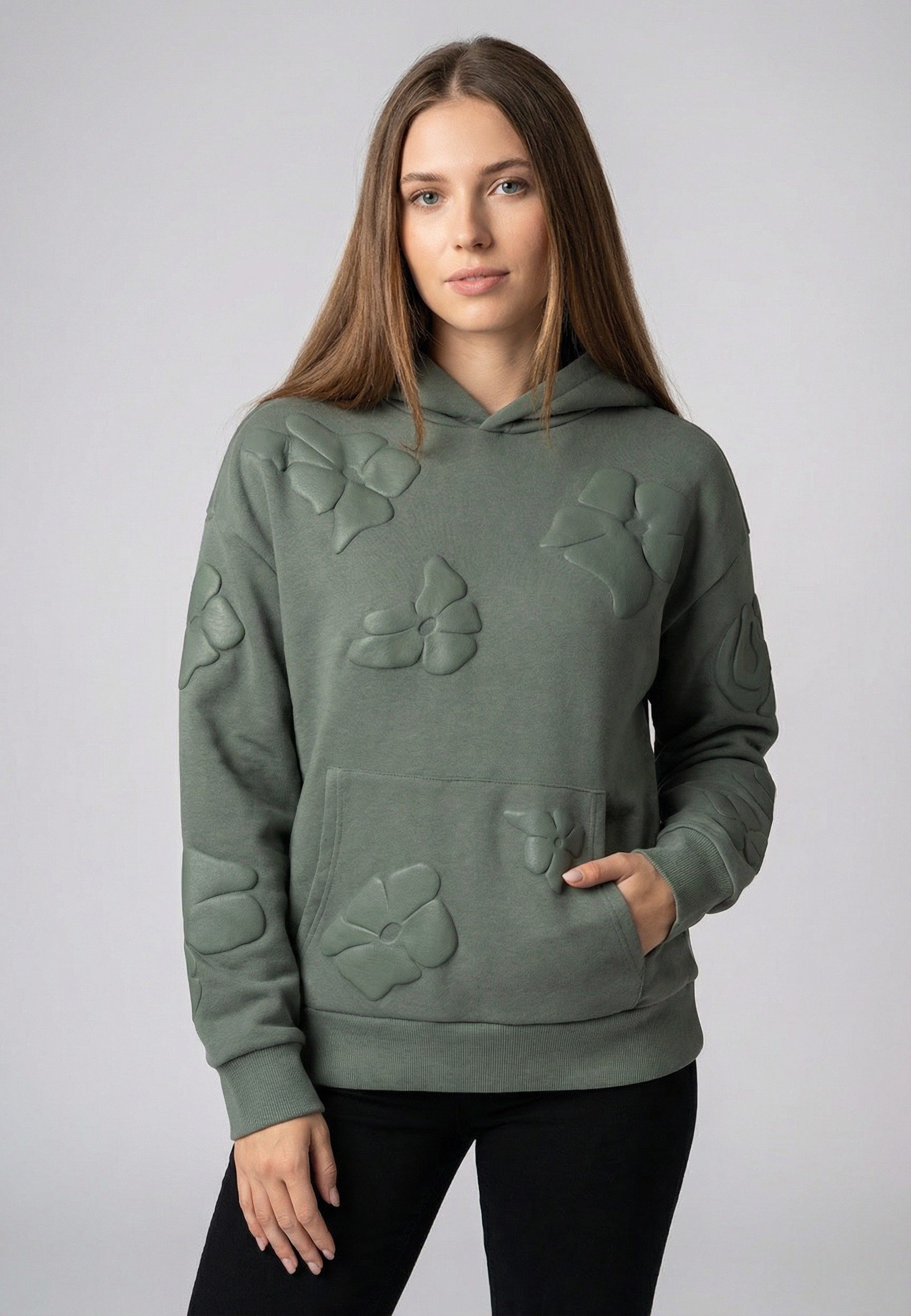 SUBLEVEL Kapuzenpullover Damen Kapuzenpullover Hoodie mit 3D Print Sweater, günstig online kaufen