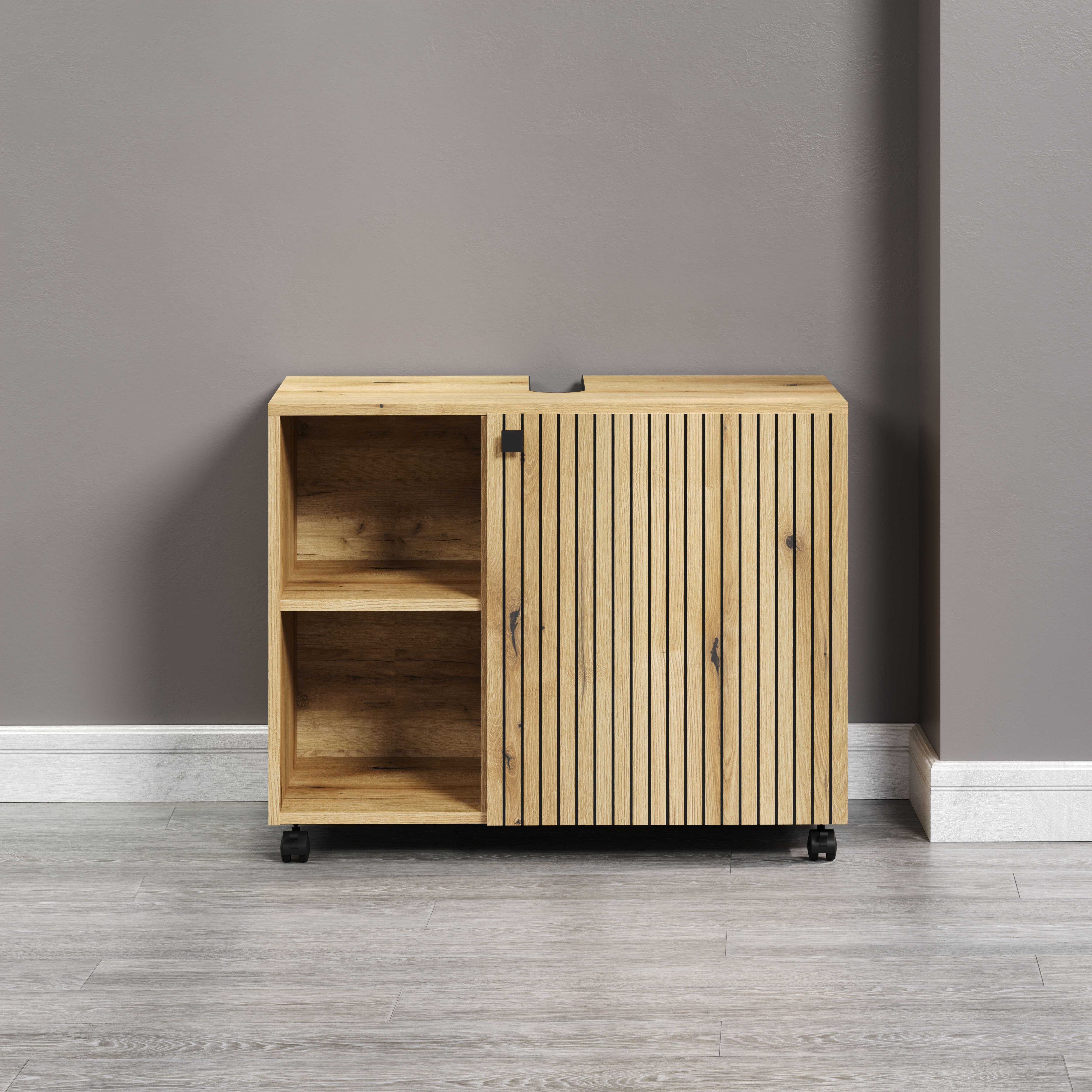 welltime Waschbeckenunterschrank Amrum (1-St) Waschtisch auf Rollen - (B/T/ günstig online kaufen