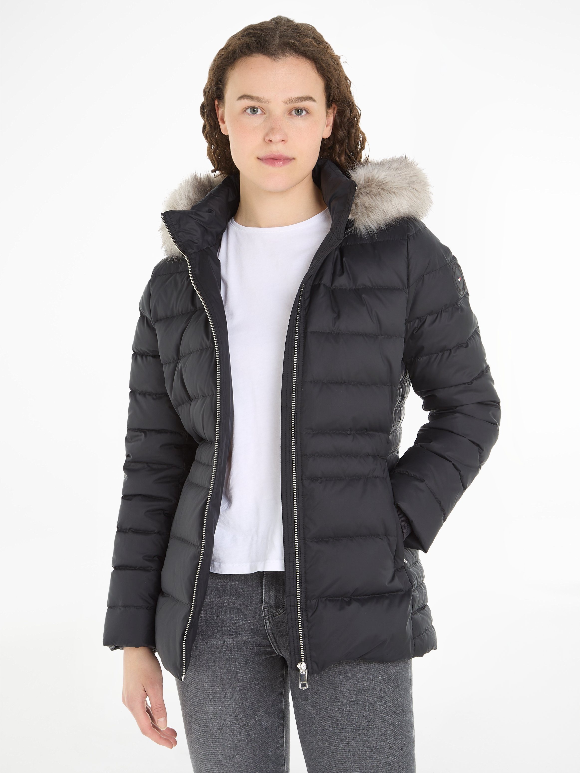 Tommy Hilfiger Daunenjacke TYRA DOWN JACKET WITH FUR mit Kunstpelz-Besatz an Kapuze