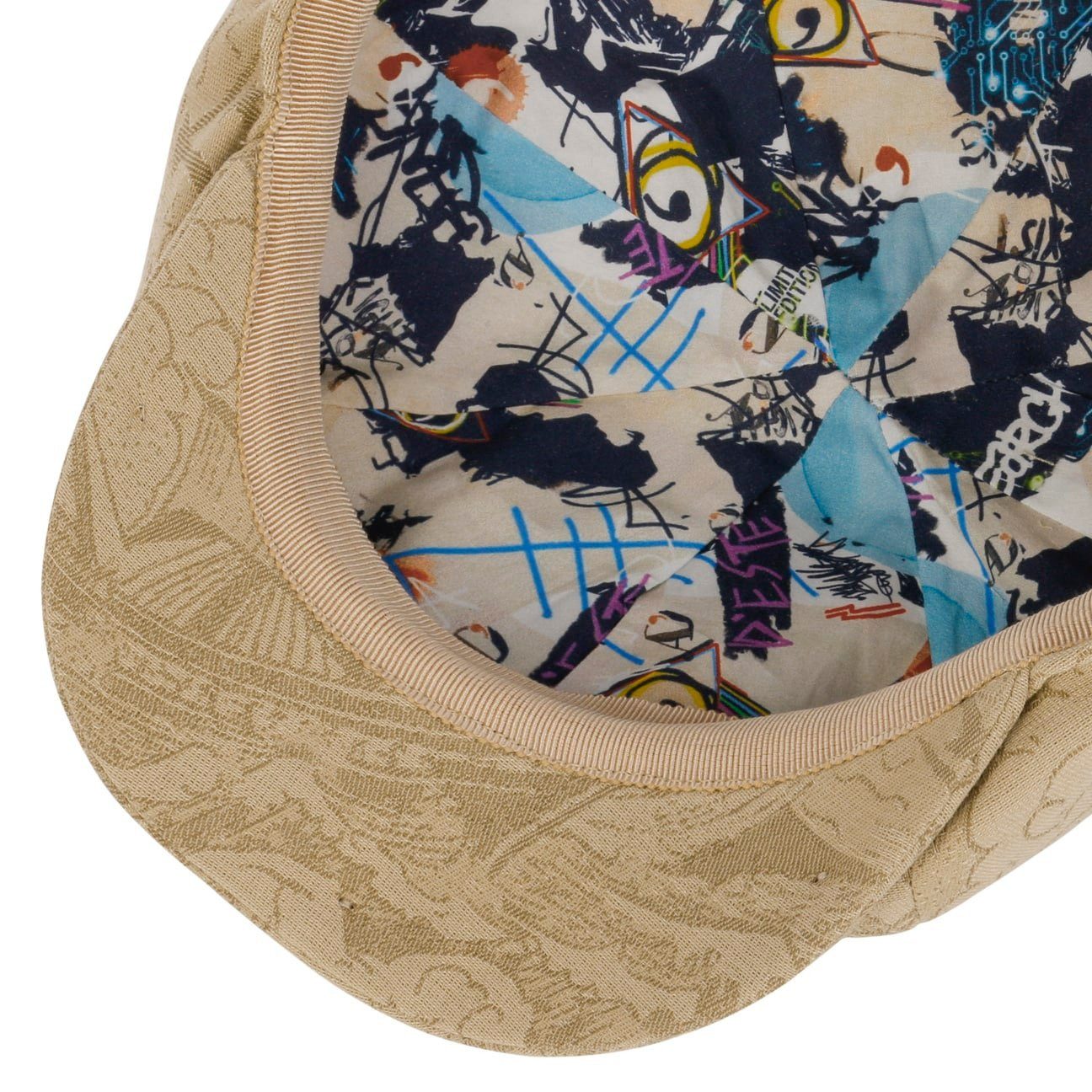 Alfonso D´Este Flat Cap (1-St) Schirmmütze mit Schirm, Made in Italy