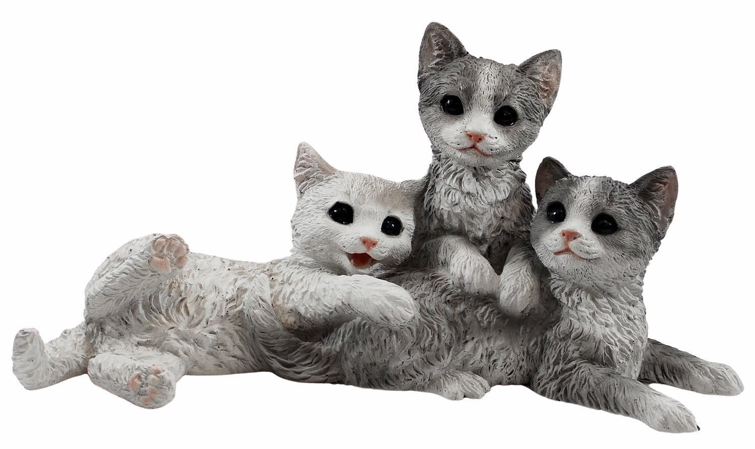 Kollektion Resin junge Castagna drei sitzend Dekofigur Katze liegend Tierfigur Katzenfigur Castagna 19cm aus Kätzchen H