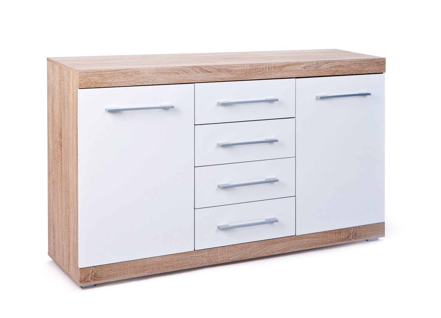 ebuy24 Kommode »Lubef Kommode 2 Türen, 4 Schubladen Sonoma ...
