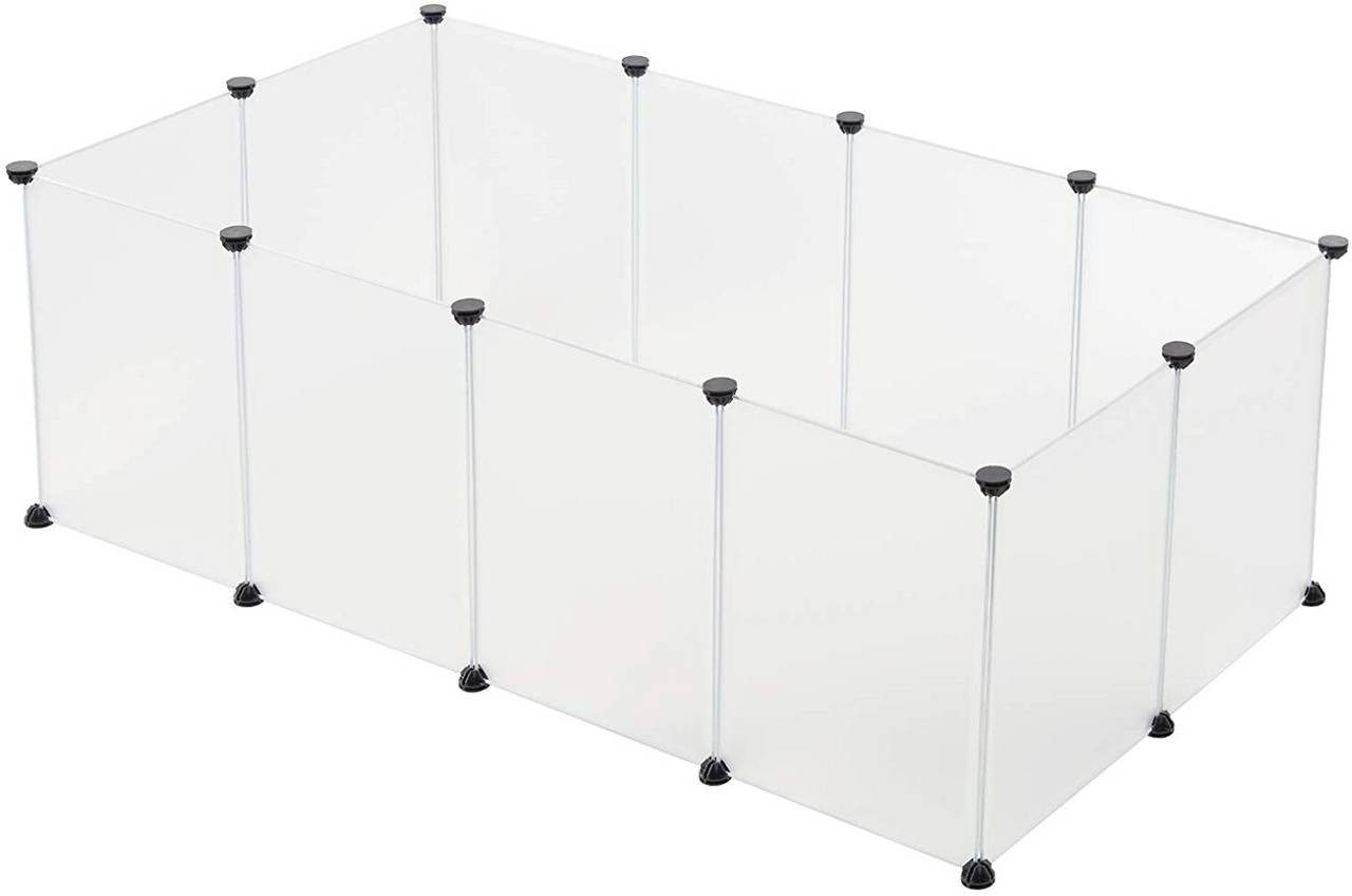 EUGAD Freigehege, für Kaninchen Hasen DIY 12 Platten 145x75x46 cm