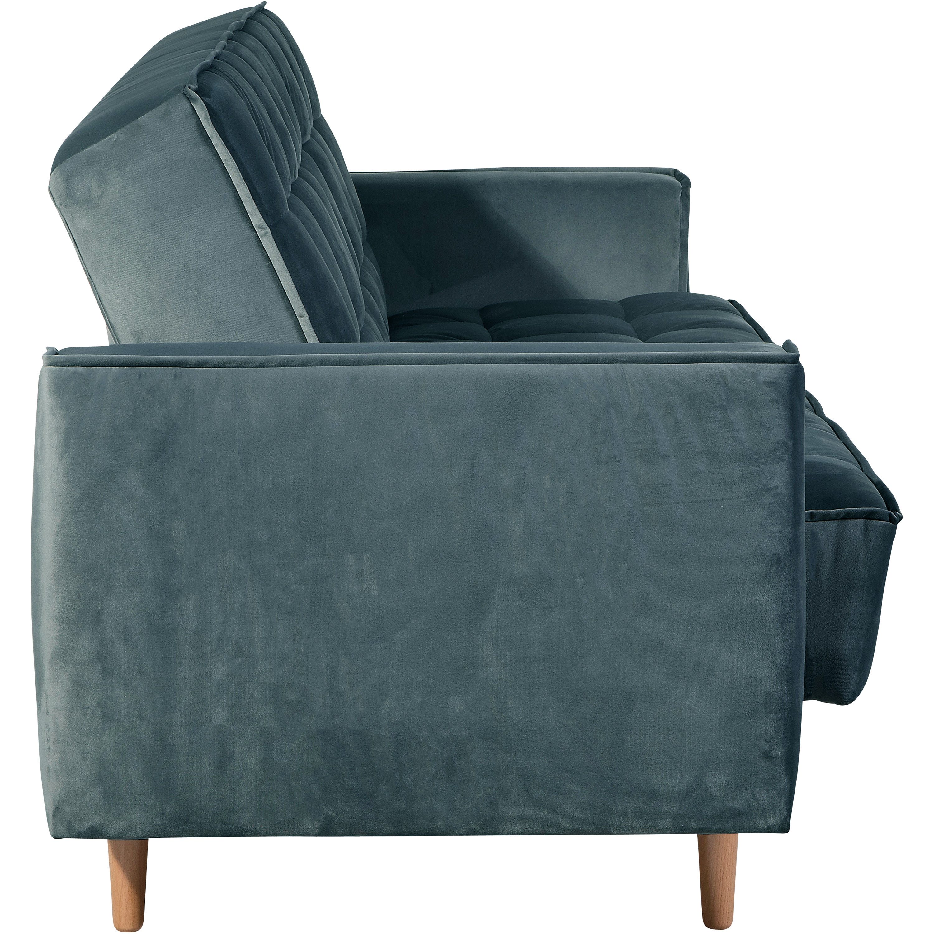 Max Winzer® Sofa Josephine, Sofa 3-Sitzer mit Bettfunktion Samt