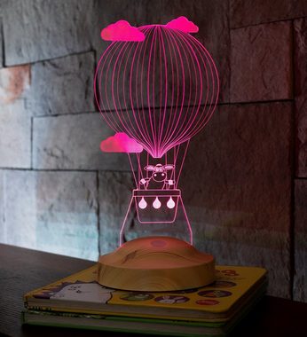 Geschenkelampe LED Nachttischlampe Schaf im Heißluftballon 3D Geburtstagsgeschenke für Baby und Kinder, Leuchte 7 Farben fest integriert, Geburtstagsgeschenk für Baby, Tochter, Enkel, Sohn, Kinder