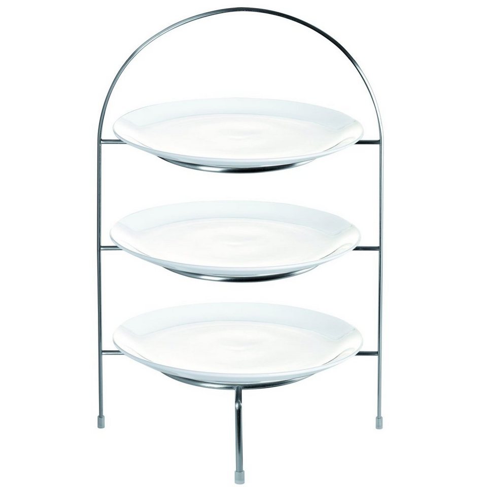 ASA SELECTION Etagere à table 3-stufig für Teller 27 cm, Metall, Lieferung  ohne Teller, Individuell dekorierbar: Lieferung ohne Teller, für  persönliche